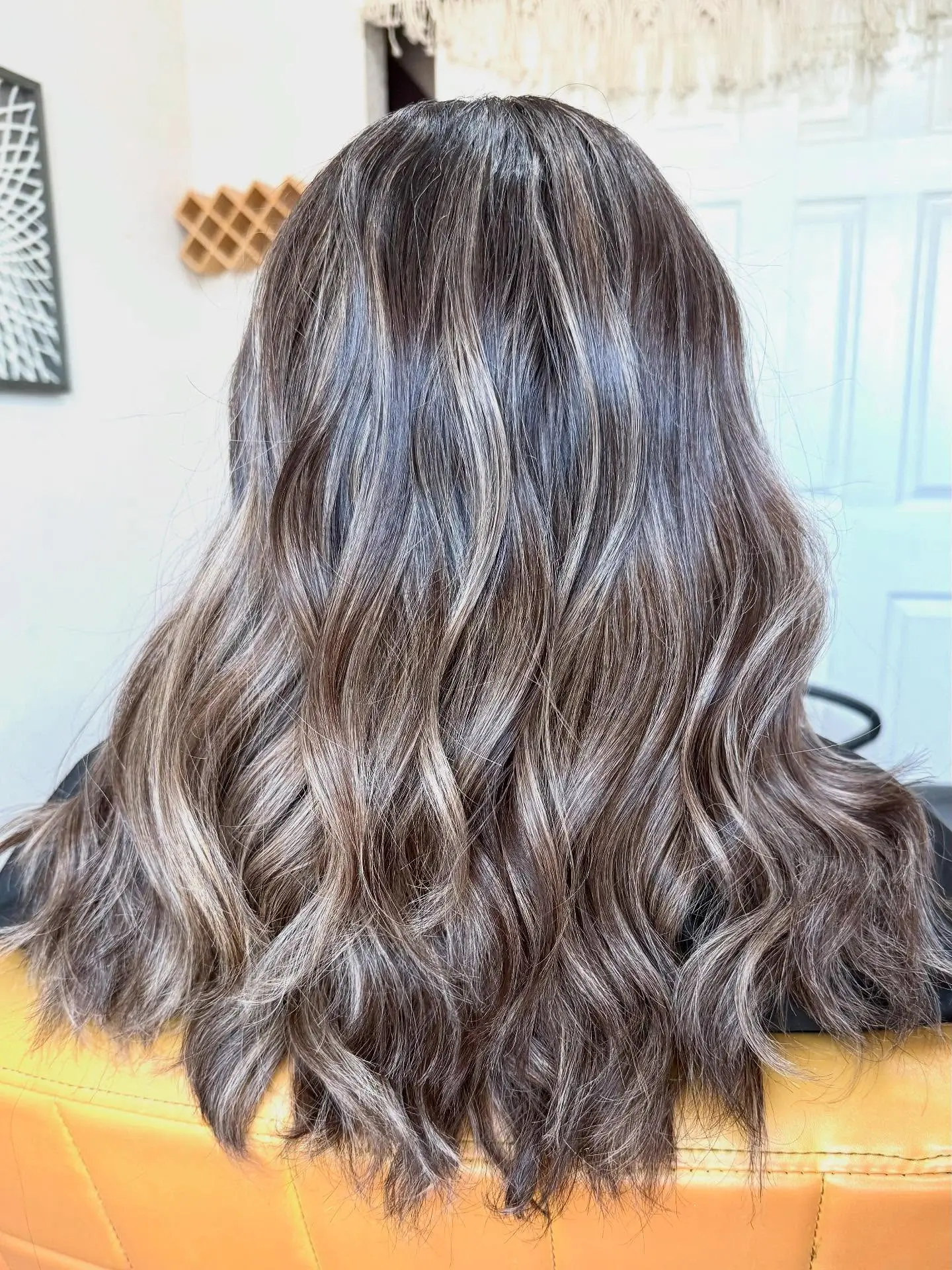 smoky summer mushroom brown hair color 2026 Soft Smoky Waves With Ashy Dimension