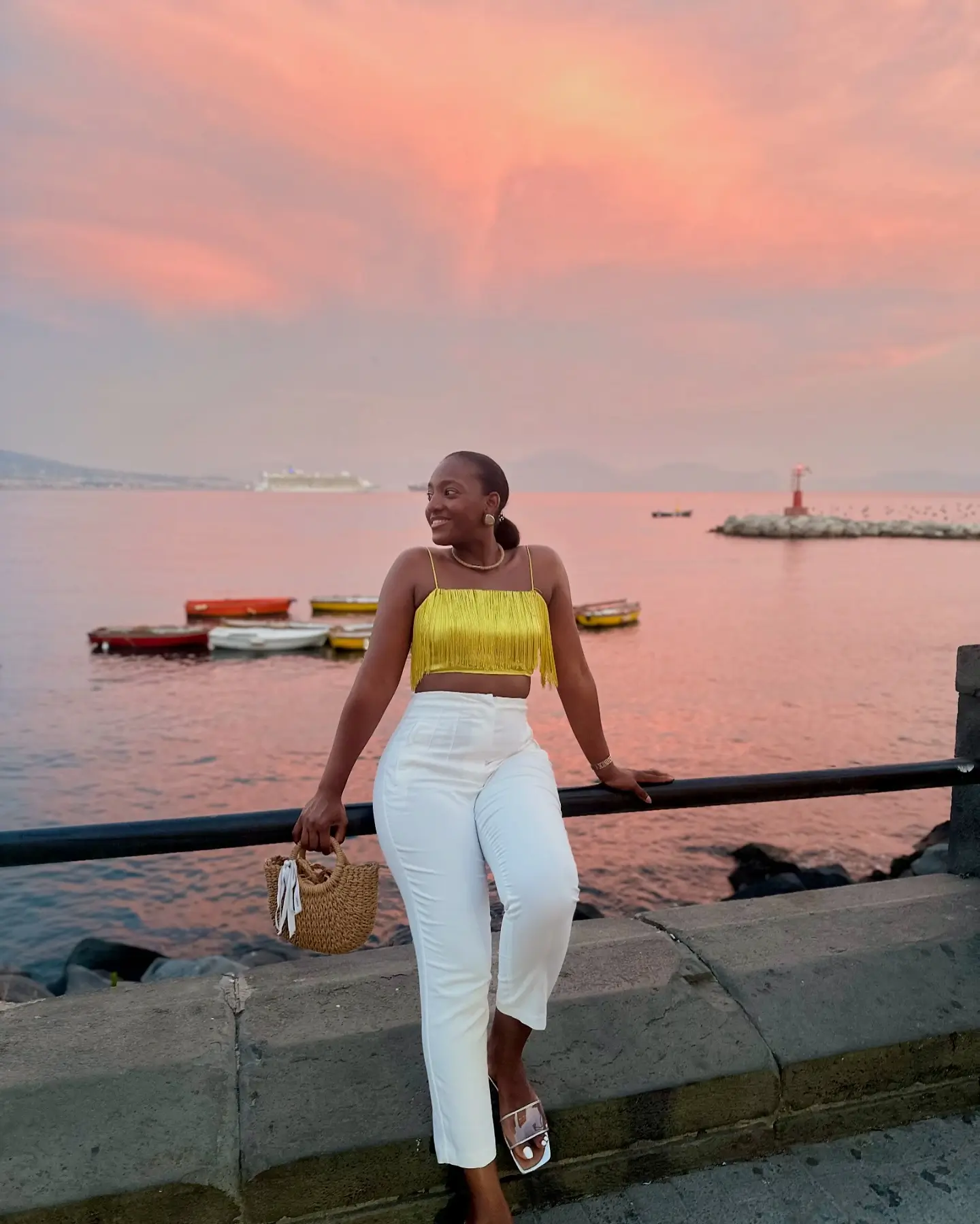 trendy summer outfits for black woman 2026 Golden Hour Glow With Effortless White