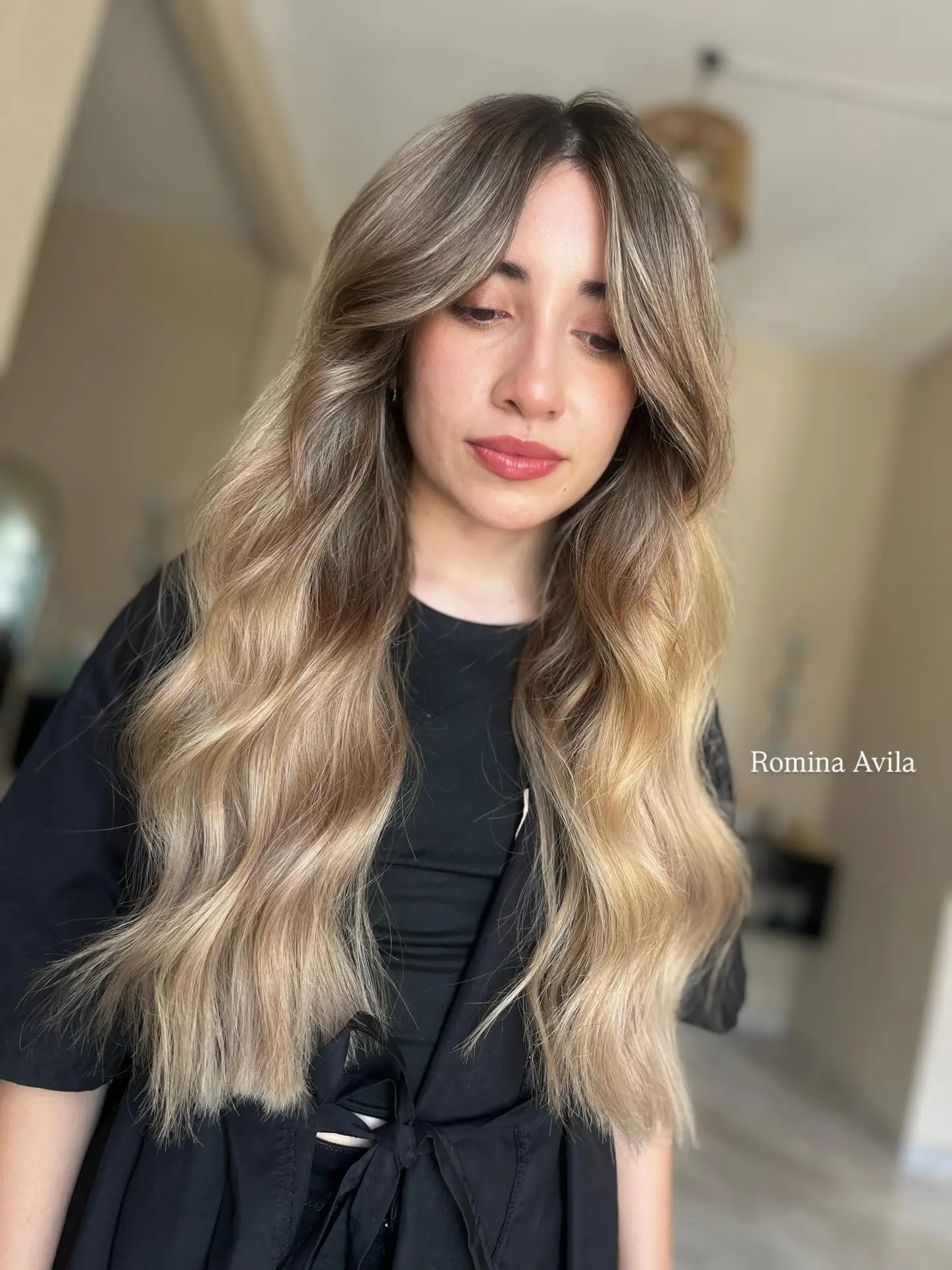 low maintenance summer ombre hair color 2026 Cool Beige Ombre With Soft Face Framing Layers
