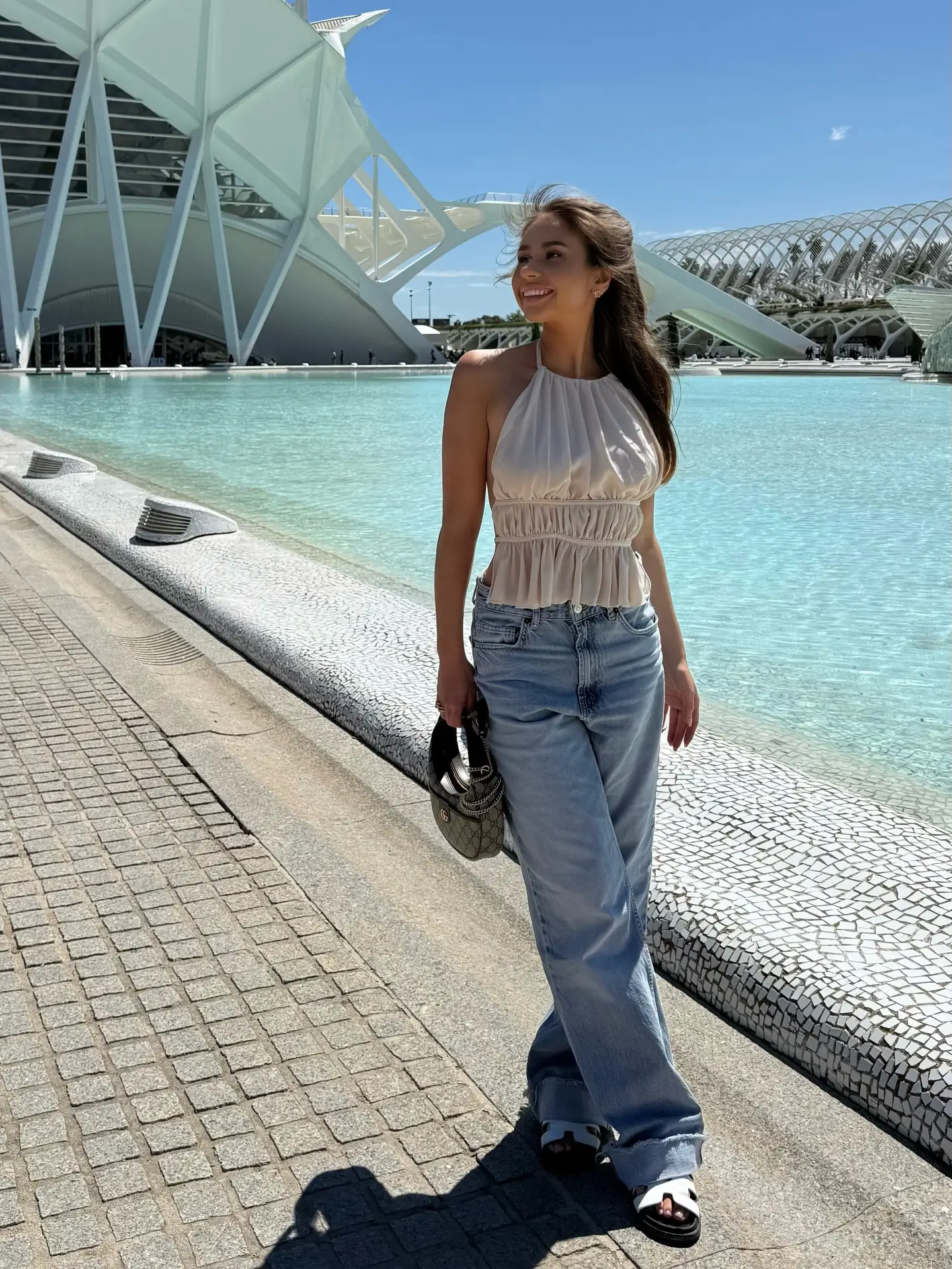 summer sleeveless tops for women 2026 Airy Neutral Halter With Relaxed Denim Energy