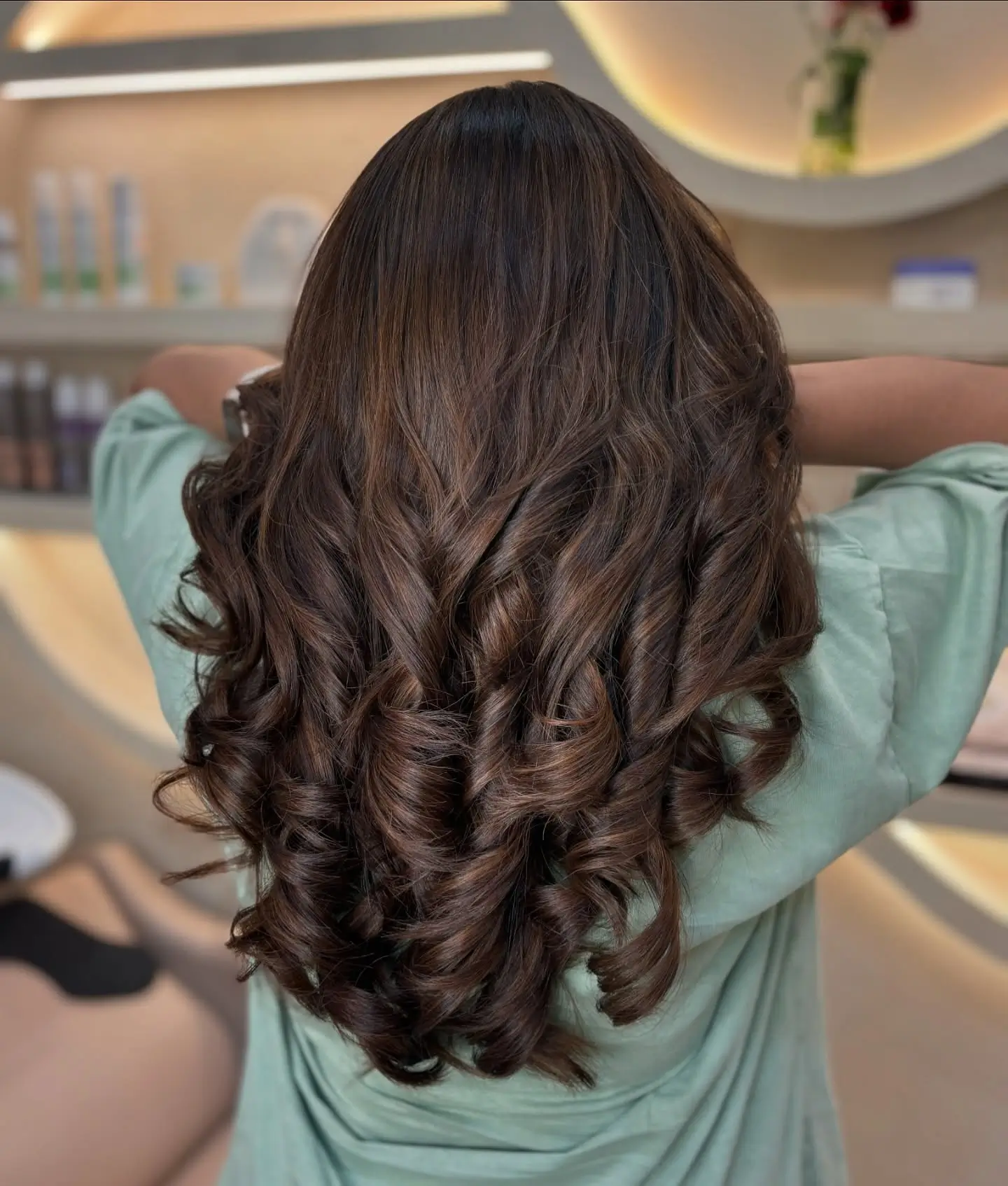 dark-rooted summer hair color for brunettes 2026 Soft Defined Brunette Curls With Natural Volume