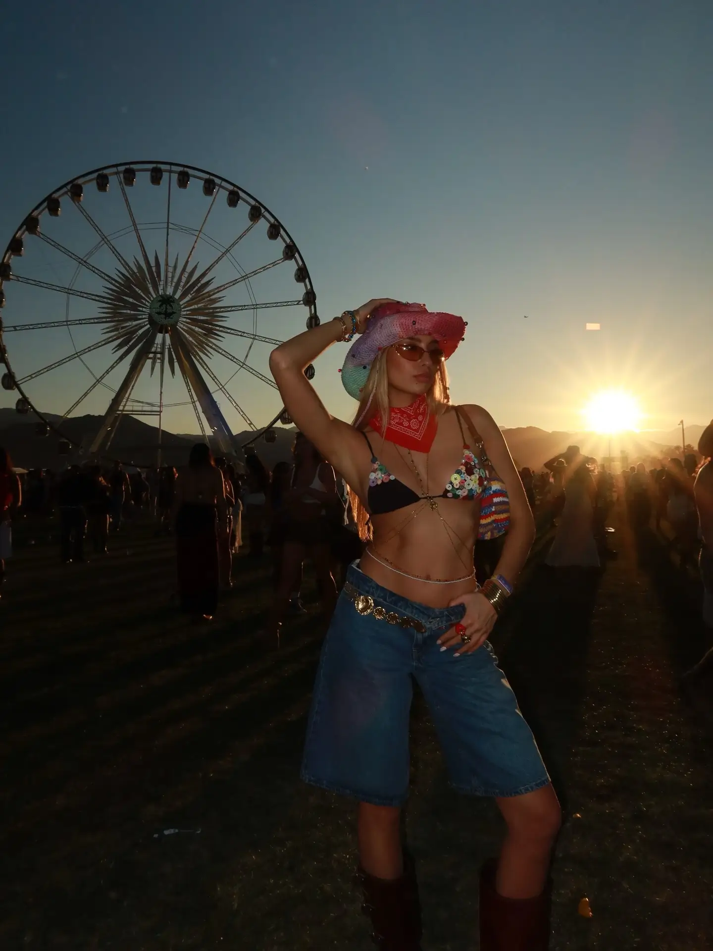 summer rave outfit for women 2026 Y2K Cowboy Remix With Sunset Attitude