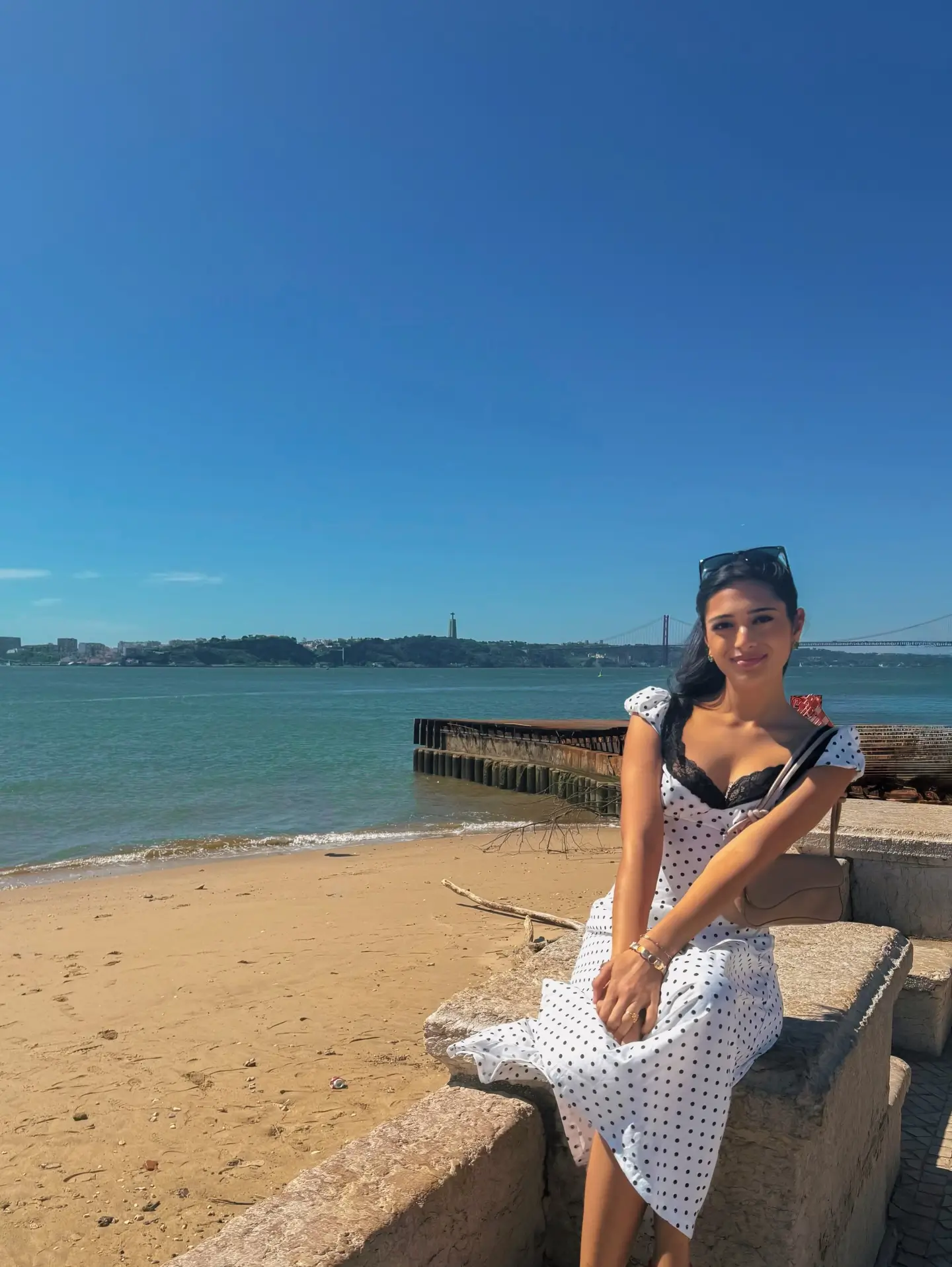 summer vacation outfits beach resort wear Polka Dot Elegance With A Feminine Beachside Mood