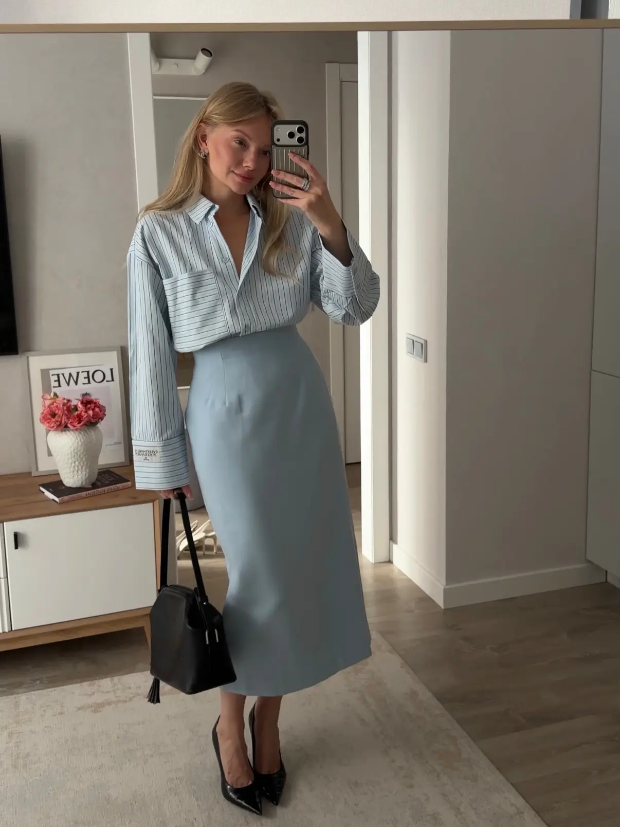 summer work outfits for the office 2026 Soft Blue Elegance For Modern Maternity Office Style