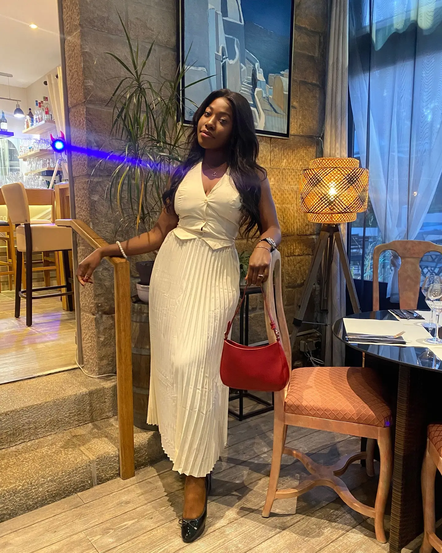 trendy summer outfits for black woman 2026 Soft White Pleats For Classy Dinner Moments