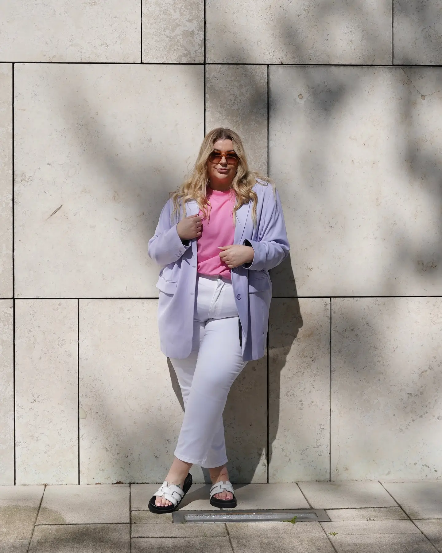 plus size summer outfits for women 2026 Soft Pastel Blazer Look