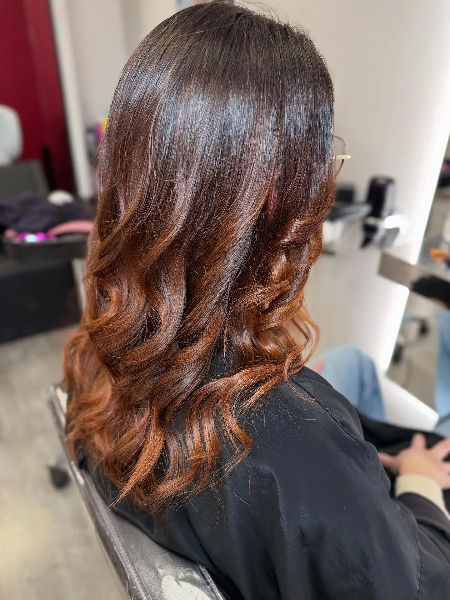 low maintenance summer ombre hair color 2026 Rich Auburn Ombre With Glossy Summer Warmth