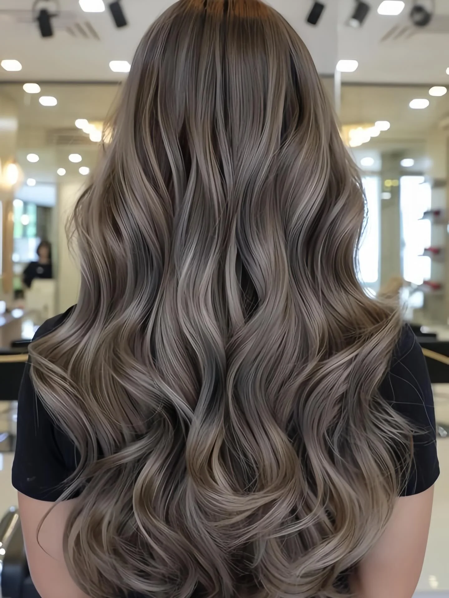 modern summer ash brown hair color 2026 Cool Mushroom Ash Brown With High-Gloss Dimension