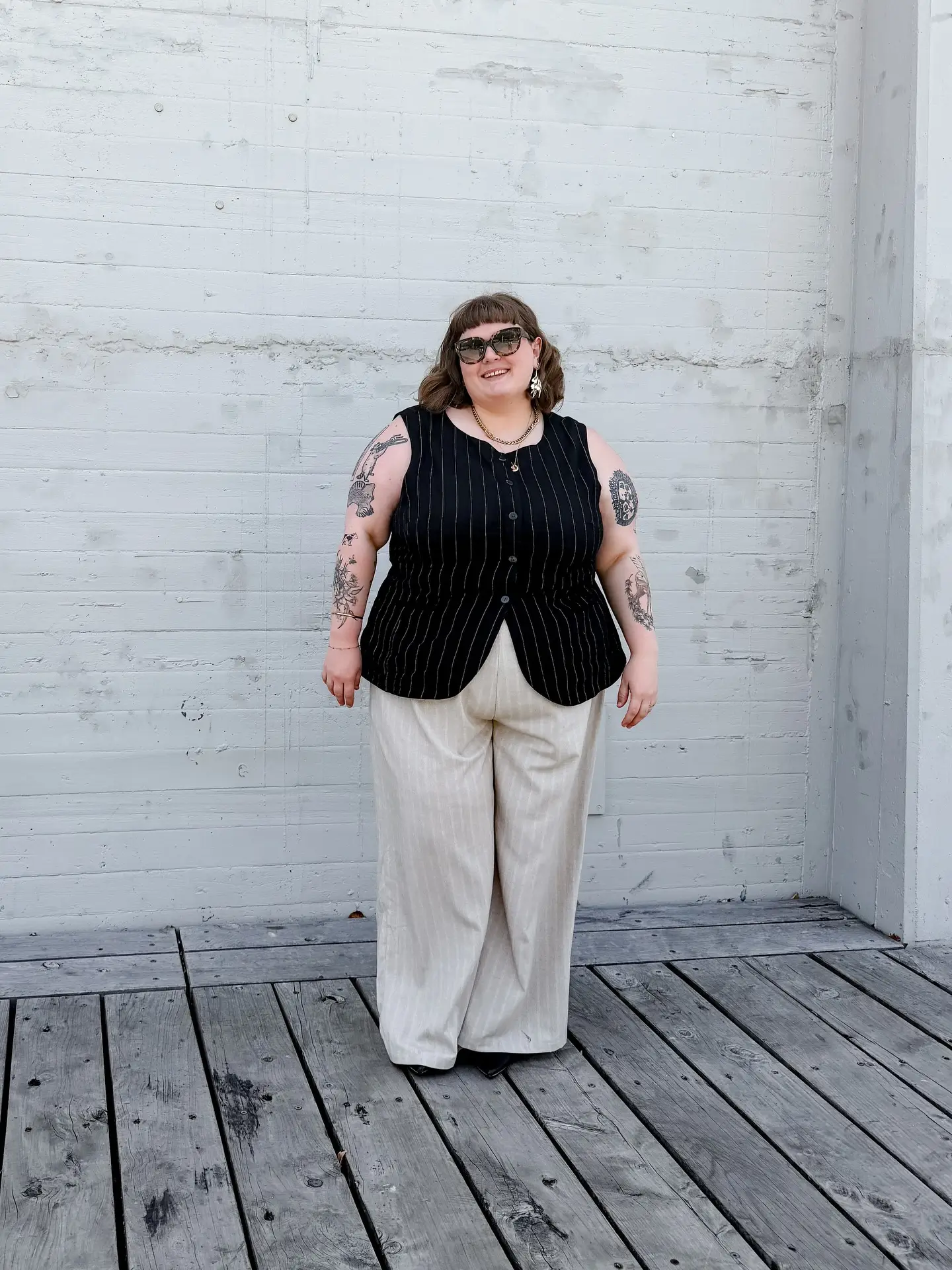 plus size summer outfits for women 2026 Minimal Linen and Vest Combo