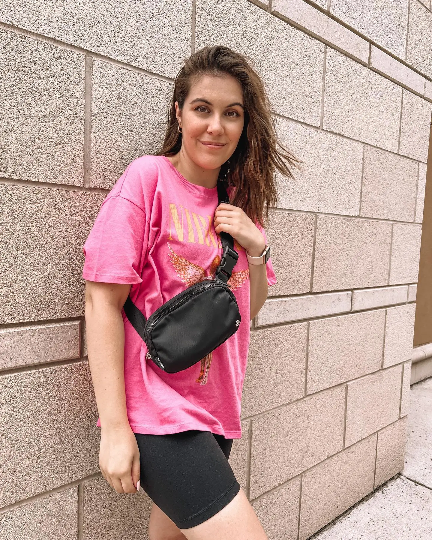 biker shorts outfits summer 2026 Graphic Tee Energy With Everyday Black Staples