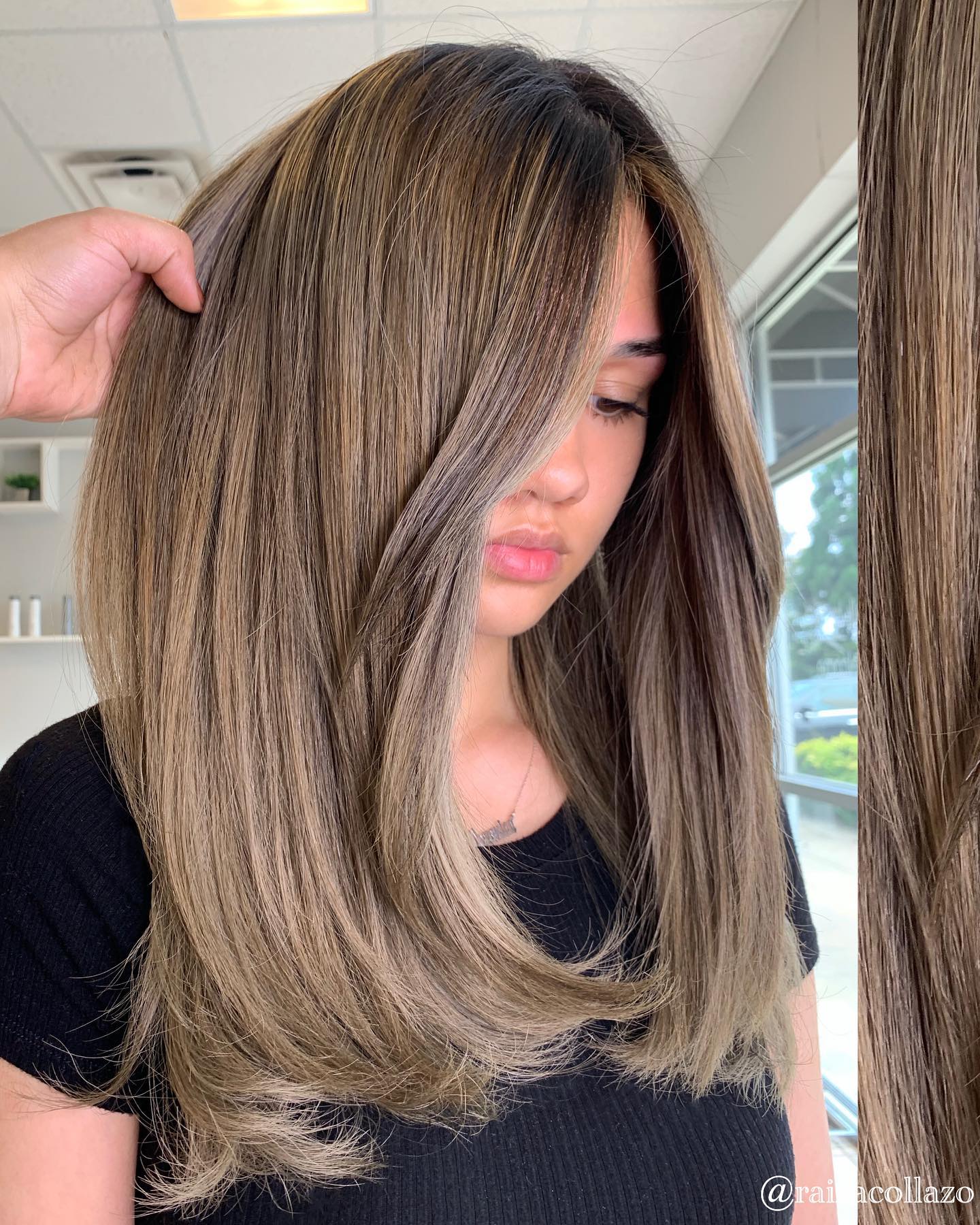 light summer hair color brunette Cool-Toned Brunette With Ash Blonde Face Frame