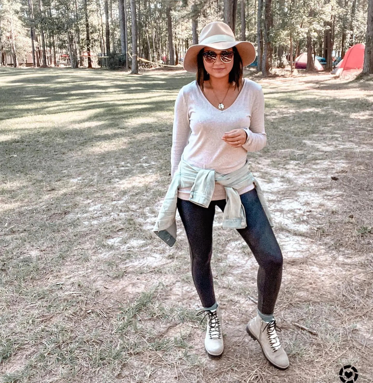 summer camping outfits for women 2026 Soft Neutral Layers With A Modest Outdoor Feel