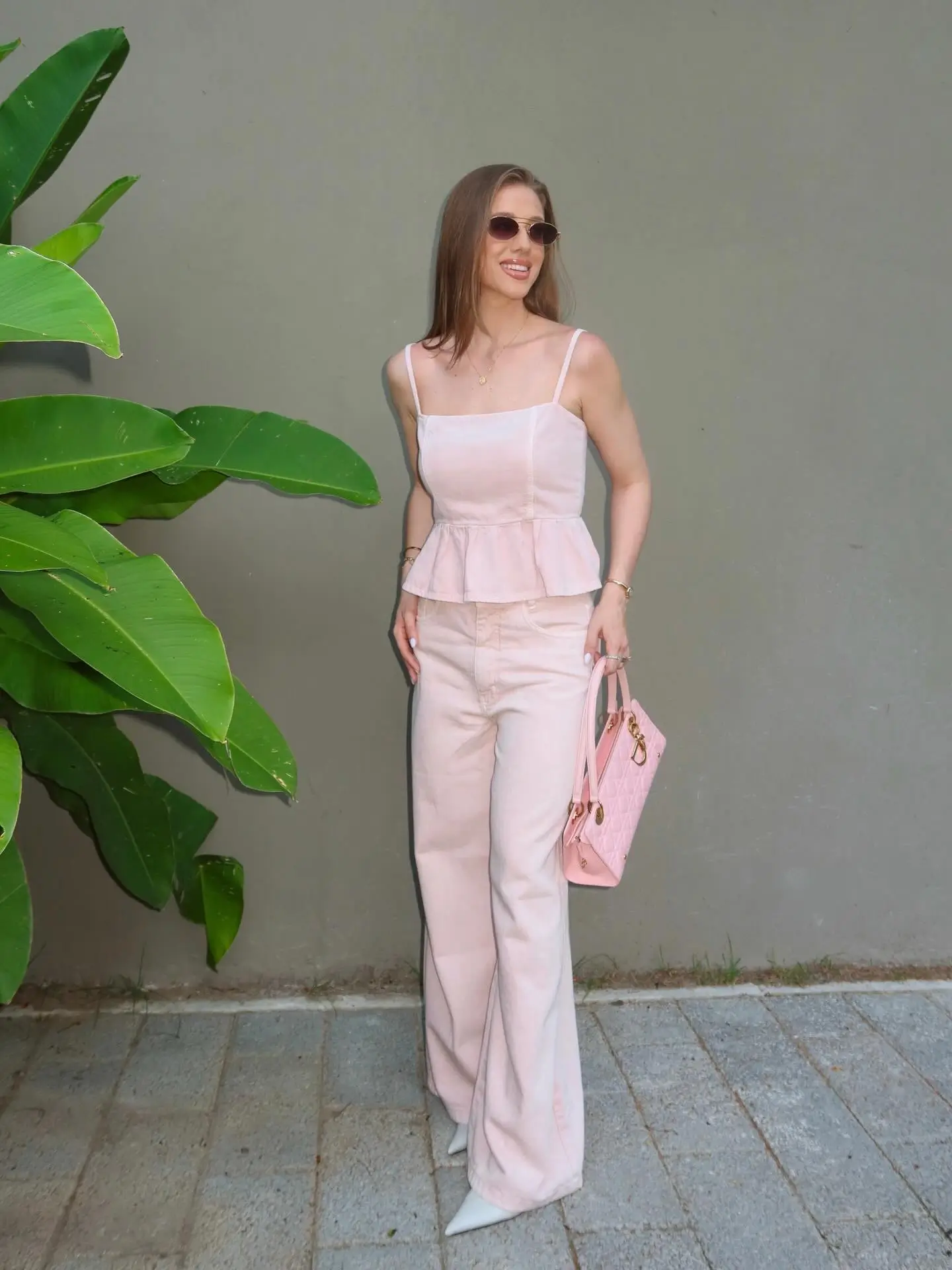 summer set outfits for women 2026 Soft Pink Feminine Set With Modern Peplum Touch