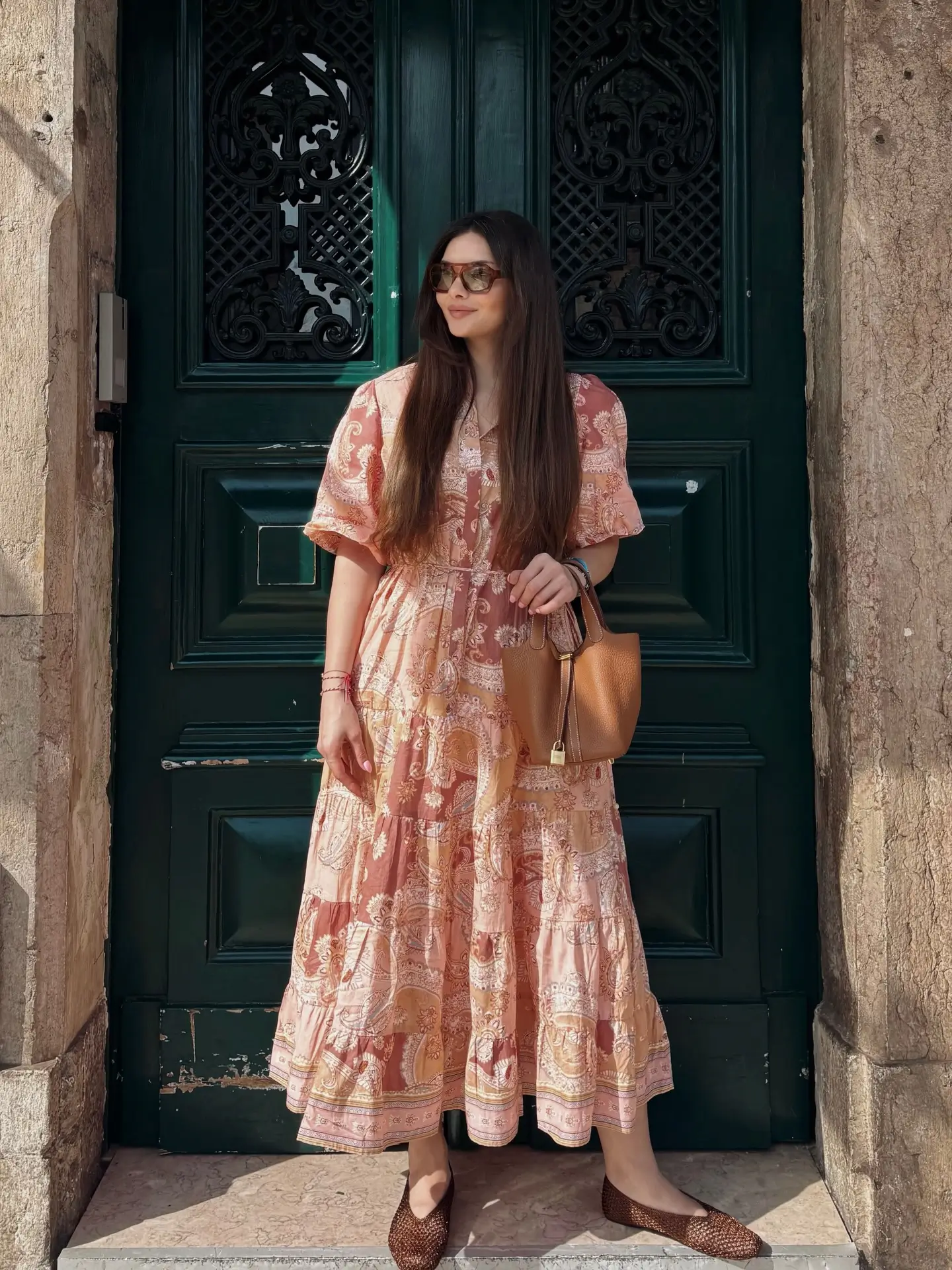 midsize outfits for women summer 2026 Flowy Printed Dress For Warm Weather Escape Moments