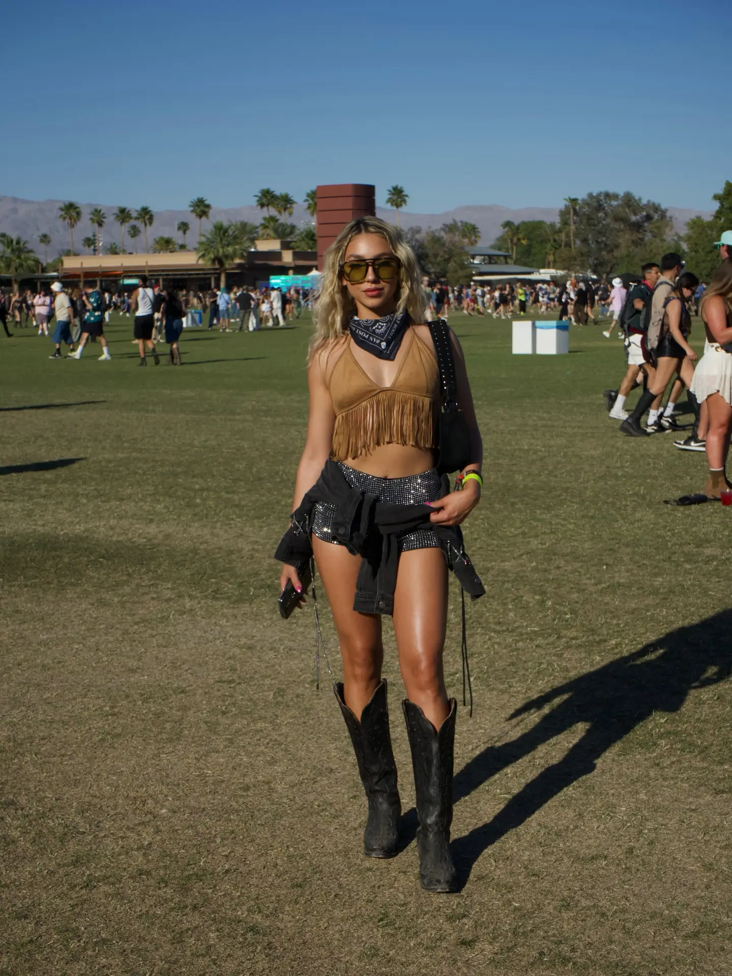 summer rave outfit for women 2026 Fringe Top And Black Mini Confidence