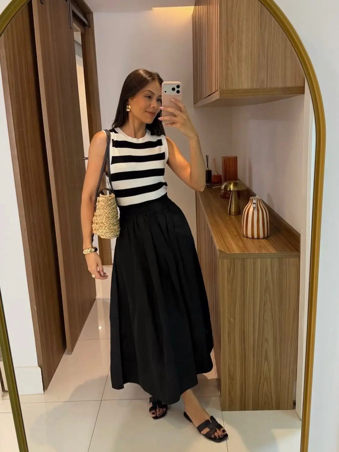 summer sleeveless tops for women 2026 Playful Stripes And Volume In A Black And White Combo