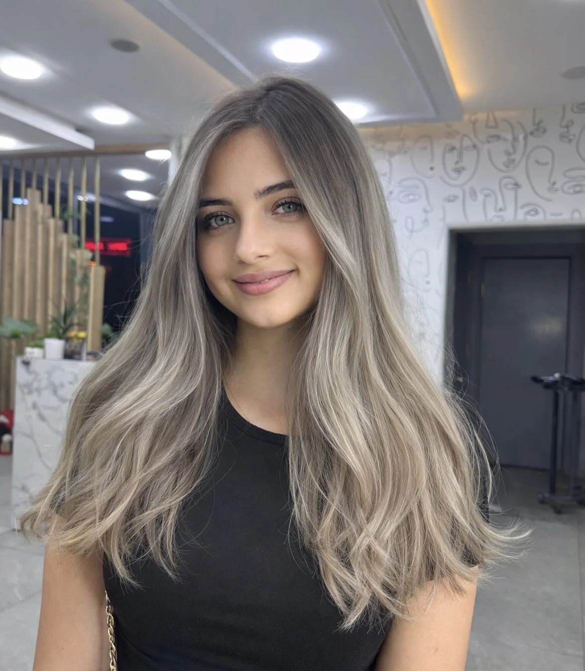 bright summer ash blonde hair color 2026 Soft Cool Waves With Natural Ash Dimension