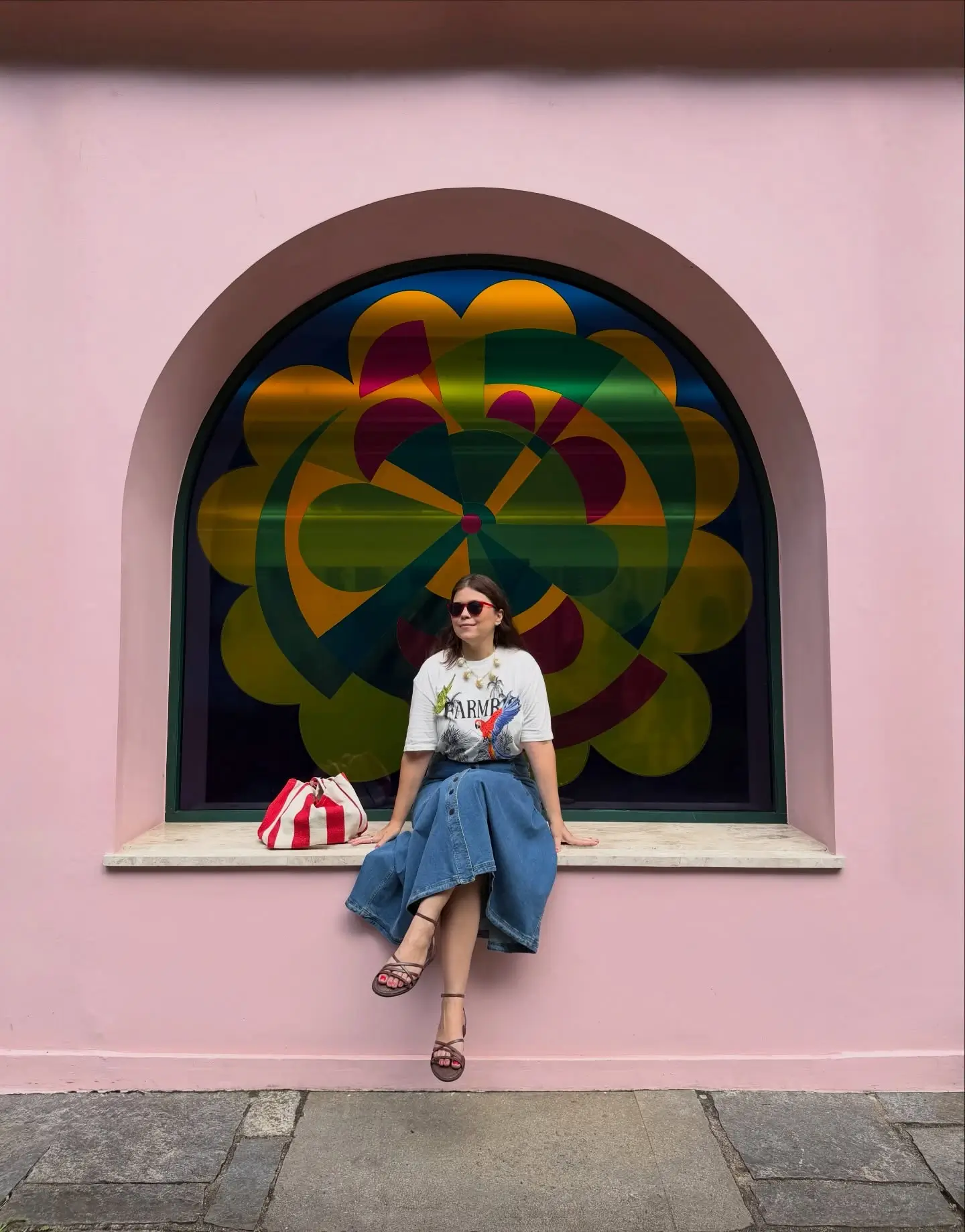 casual summer t-shirt outfit for women 2026 Playful Graphic Tee And Denim Midi Skirt With Retro Energy