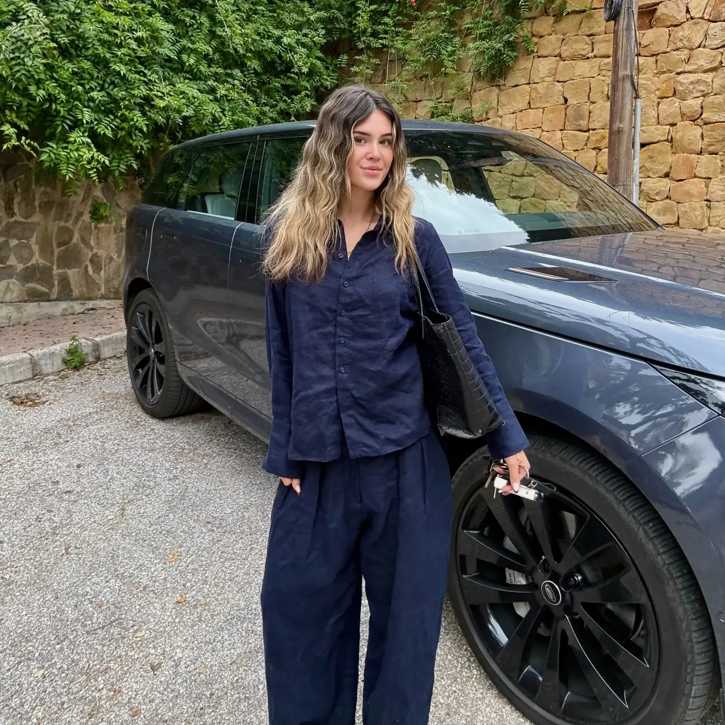 summer set outfits for women 2026 Deep Navy Minimalism With Relaxed Tailored Ease