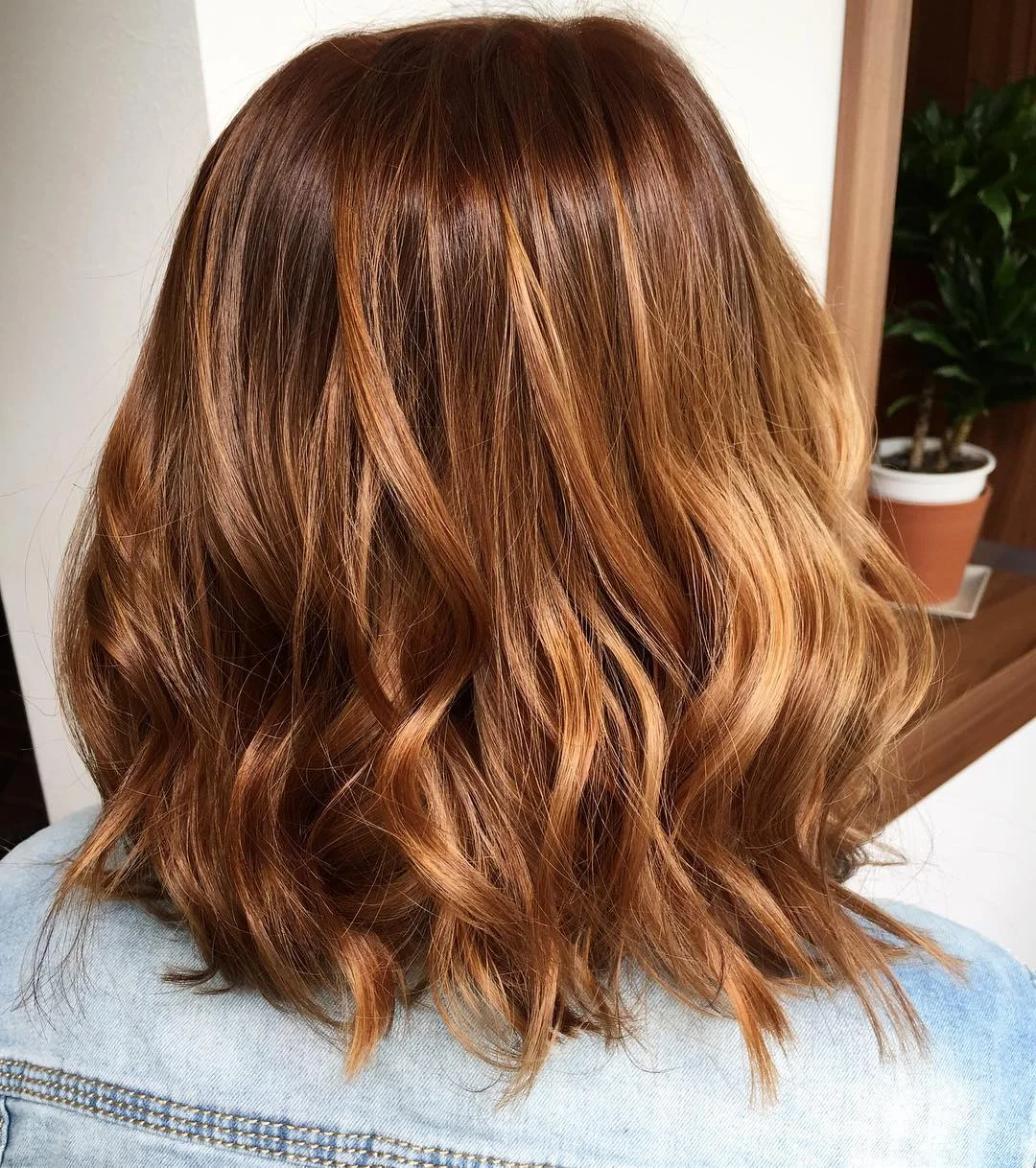 stylish summer lob haircut 2026 Warm Copper Wavy Lob With Soft Texture