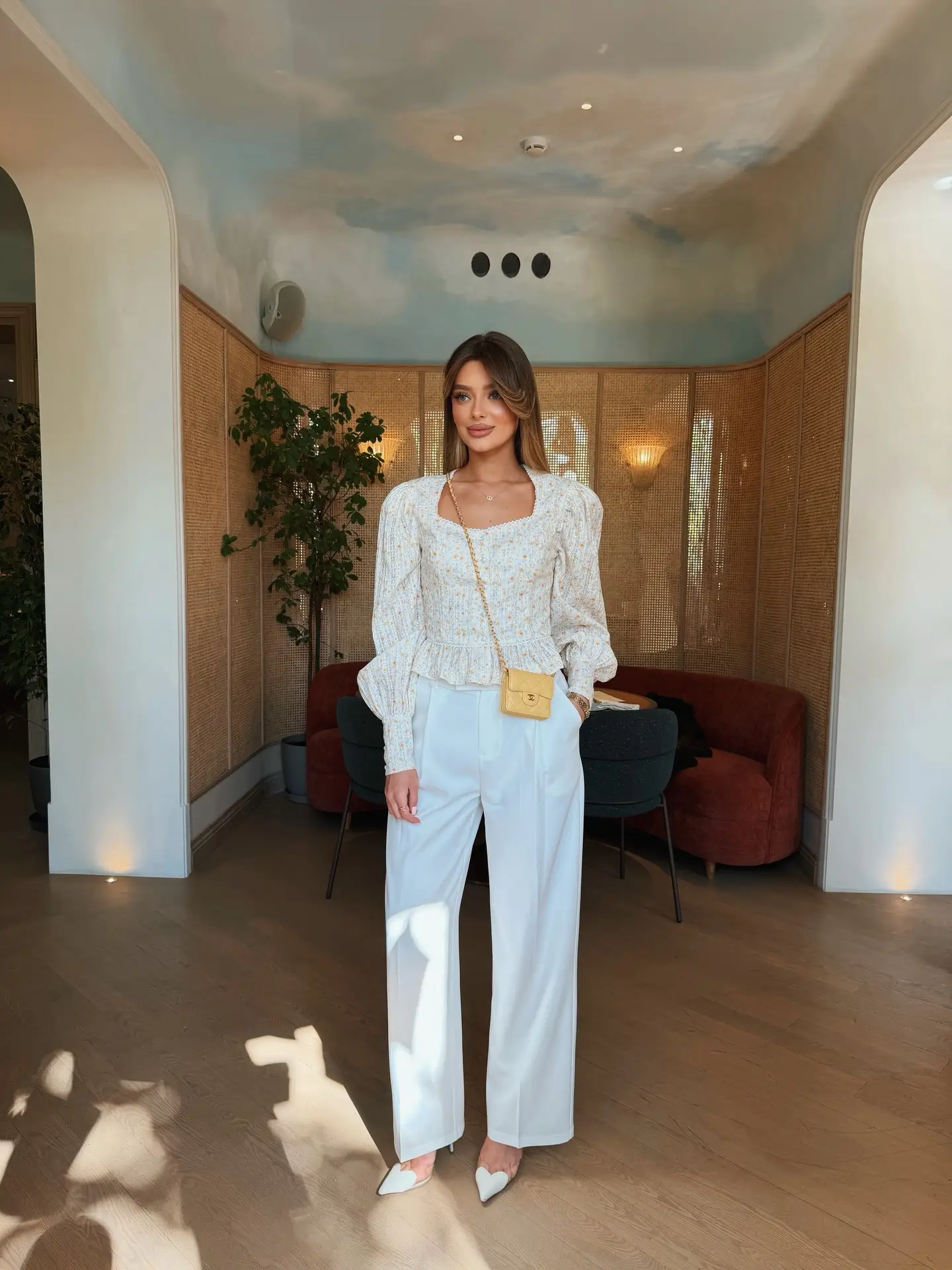 summer blouses for women 2026 Soft Pastel Structure With Romantic Long Sleeve Detail