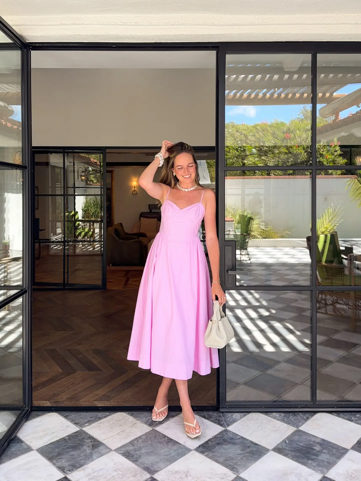 summer sundresses for women 2026 Blush Pink Classic - Feminine Midi Sundress With Soft Volume