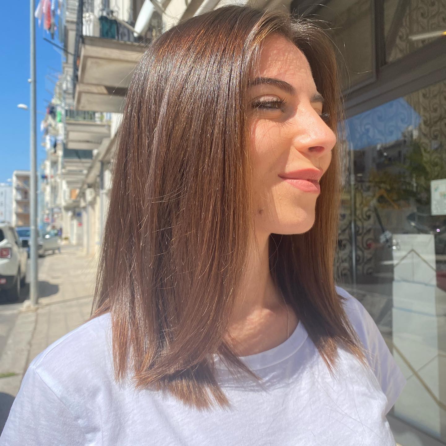 light summer hair color brunette Sunlit Natural Brunette With Barely There Highlights