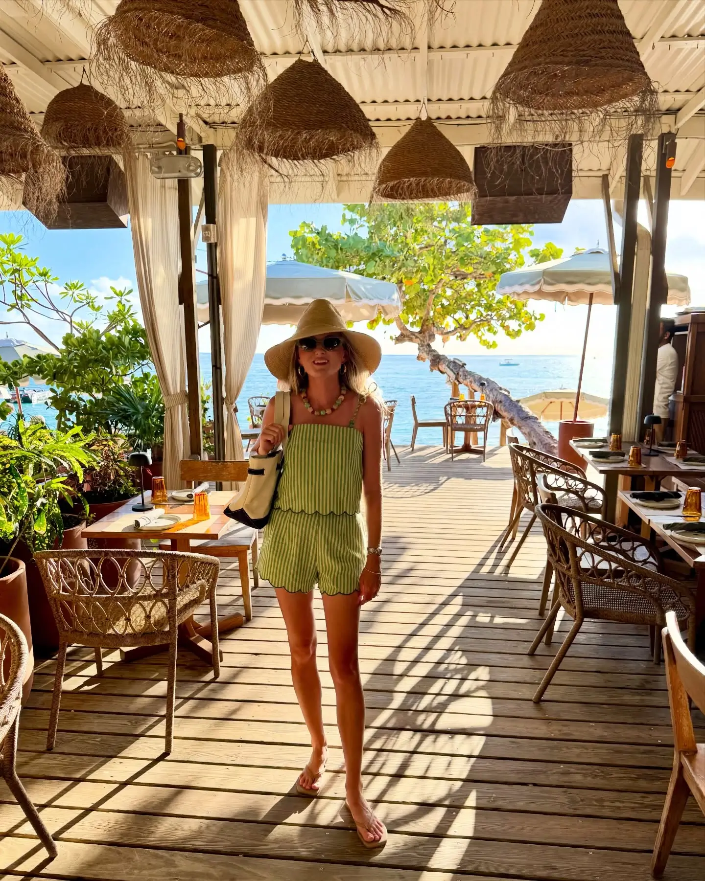 short outfits for women summer 2026 Striped Beachside Romper With Vacation Ease