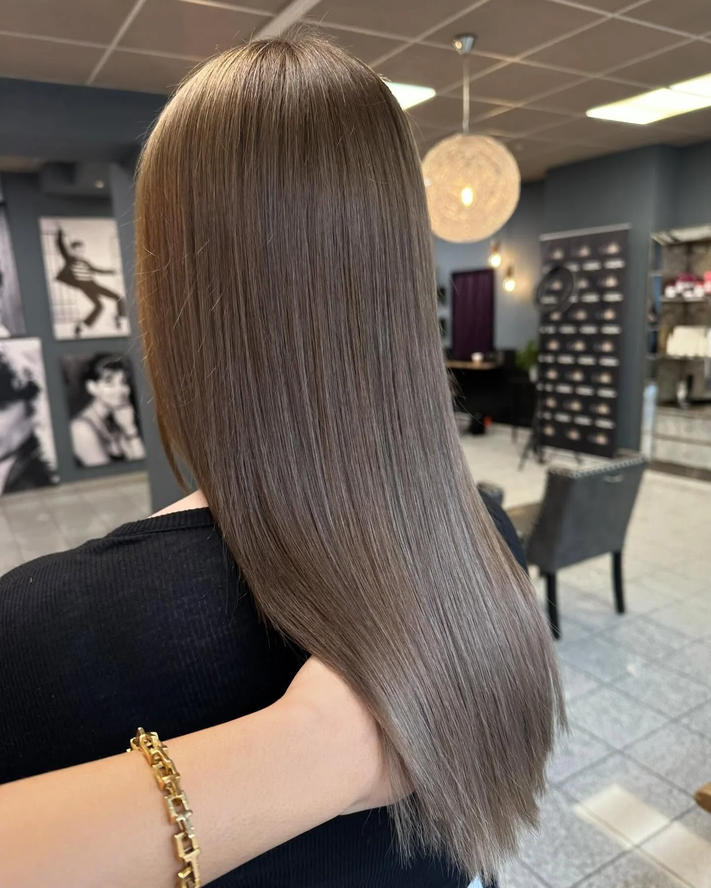 modern summer ash brown hair color 2026 Ultra Sleek Light Ash Brown With Glass Finish