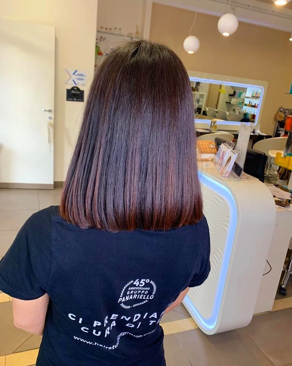 sleek summer collarbone cut 2026 Deep Brunette Blunt Collarbone Cut With Glossy Finish