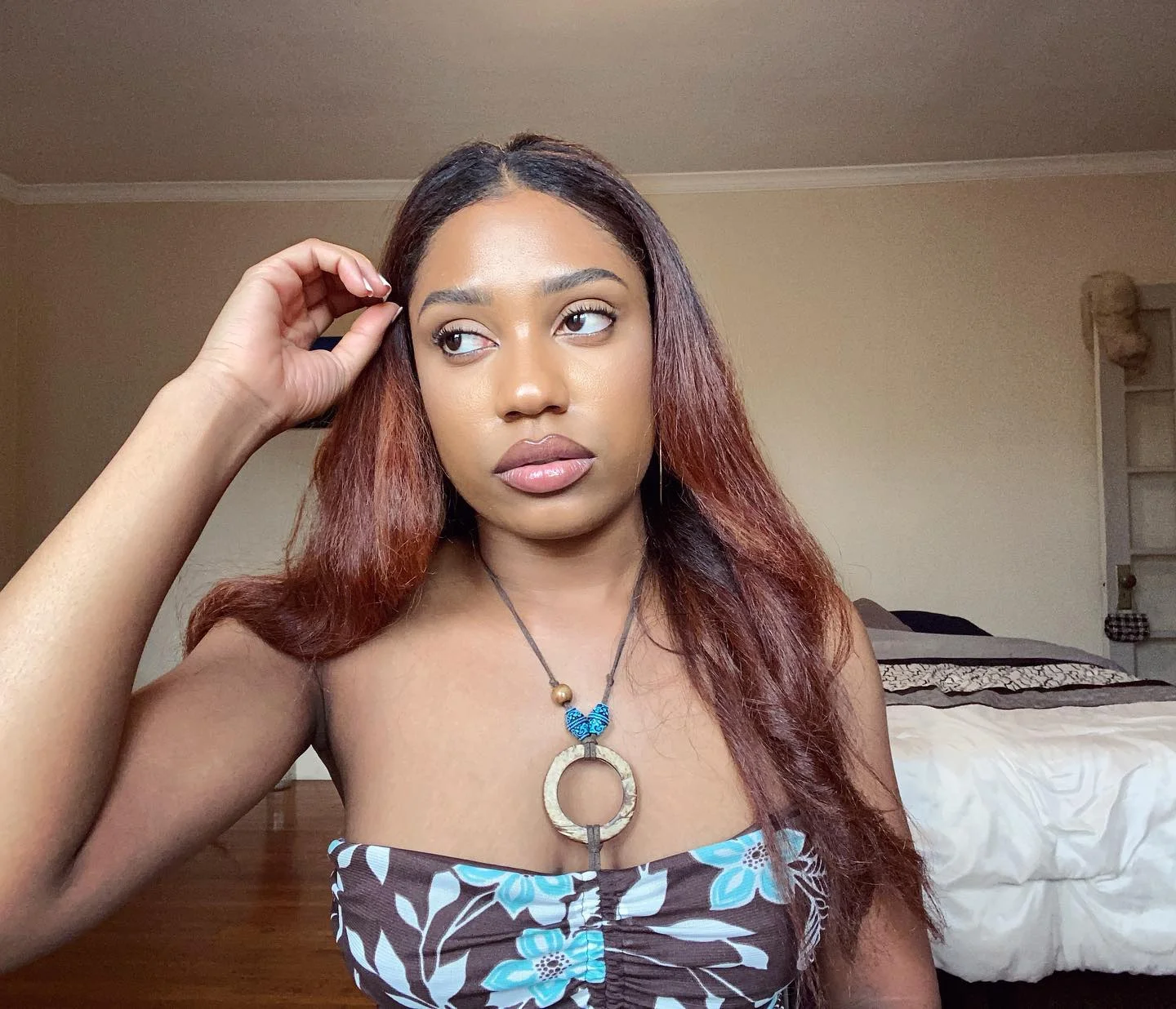 hair color for dark skin for summer Soft Chocolate Brown Lengths With Sunlit Warmth