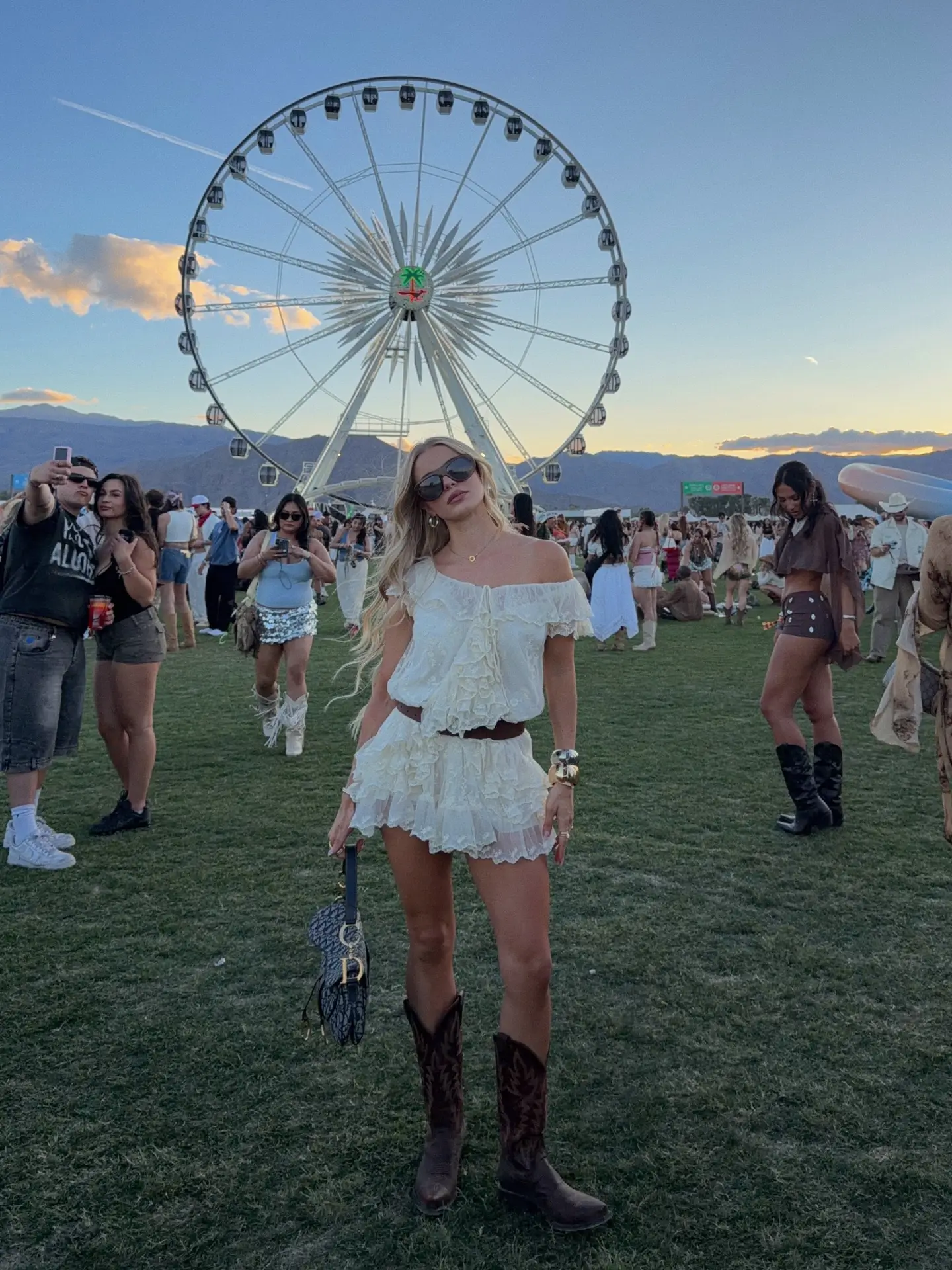 summer rave outfit for women 2026 Romantic White Layers With Western Energy