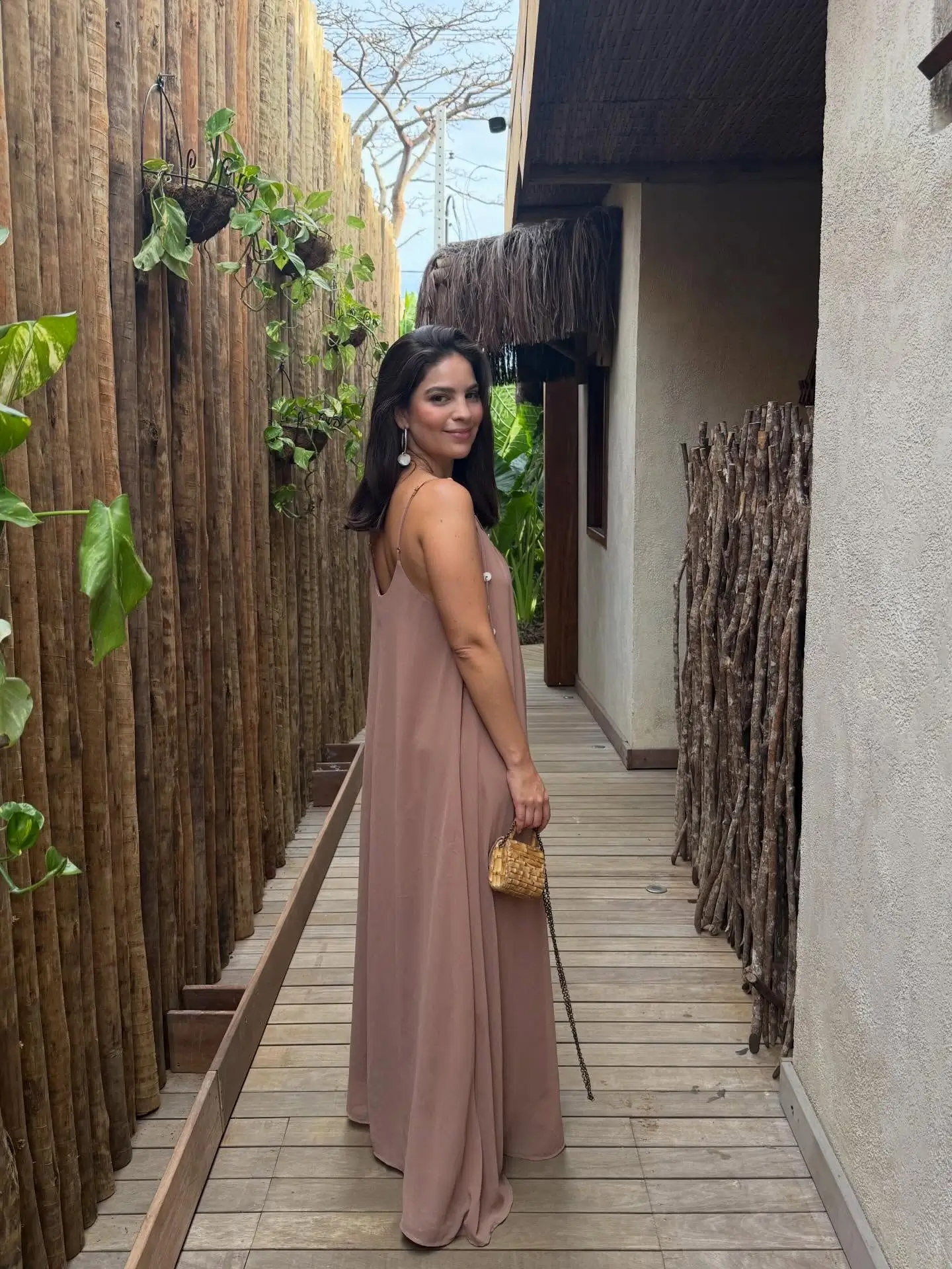 summer sundresses for women 2026 Soft Taupe Flow - Relaxed Maxi Sundress For Quiet Luxury Moments