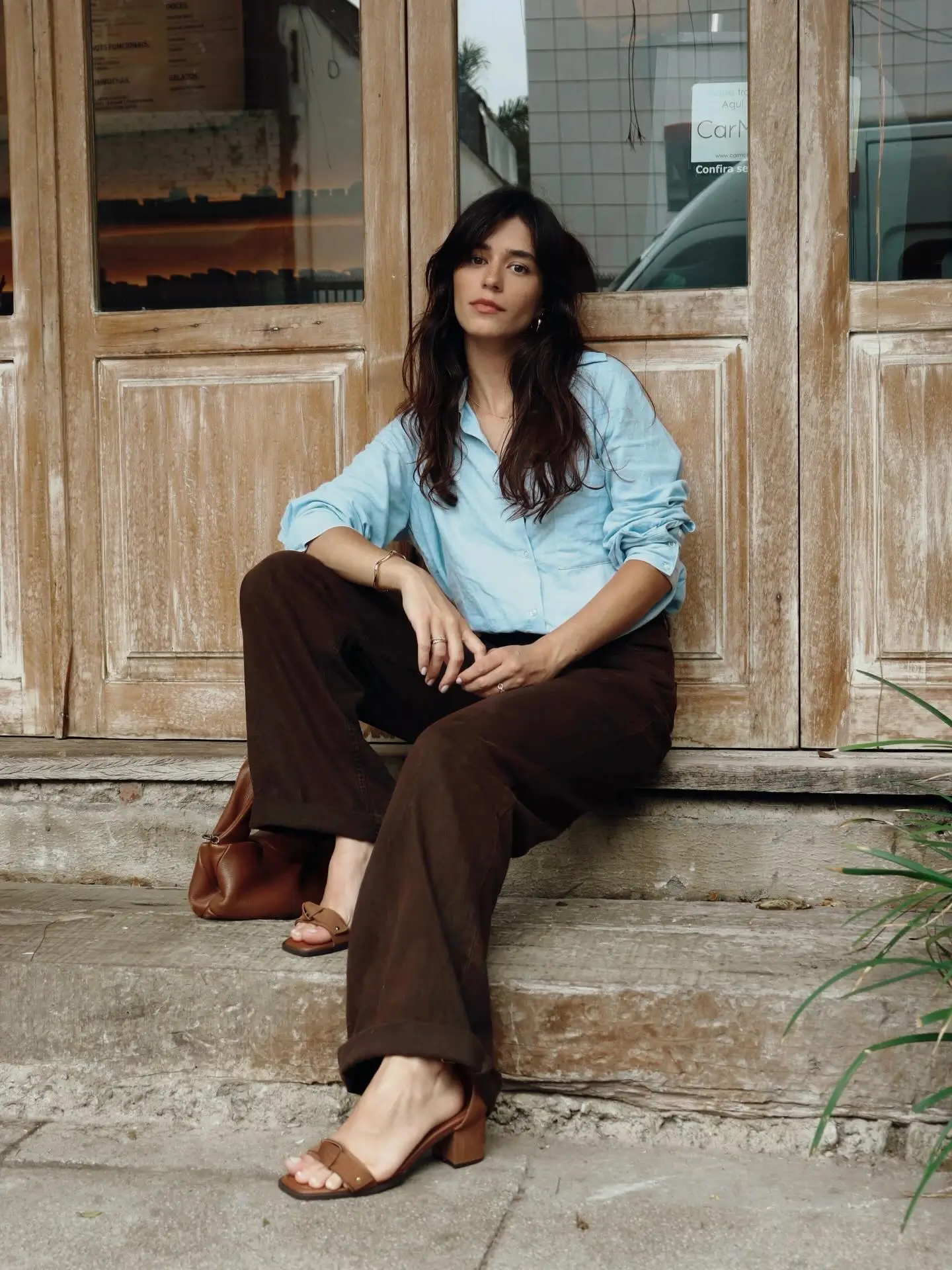 summer outfits for women 2026 Soft Blue And Chocolate Tones For Everyday Ease