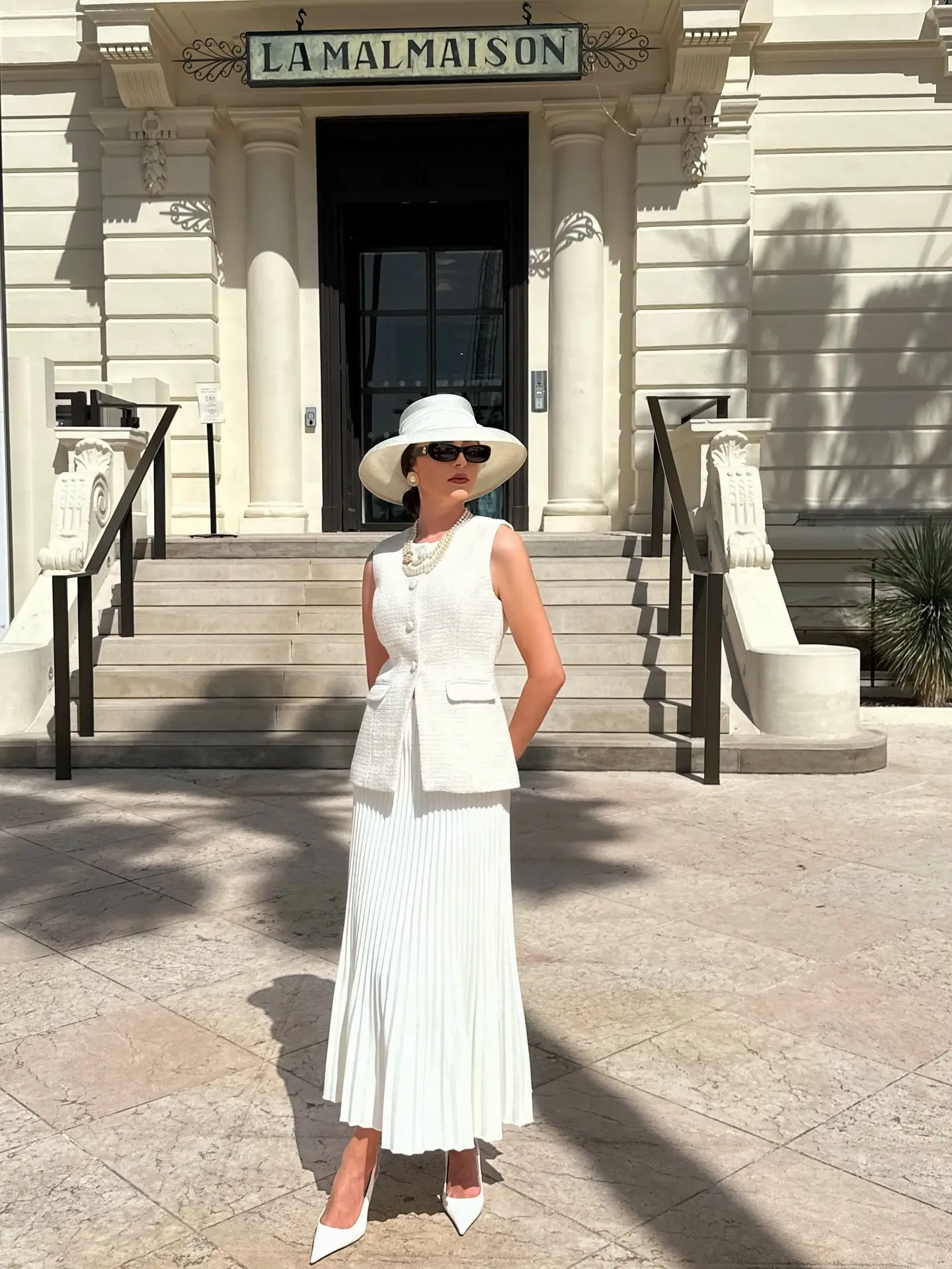 summer old money outfit for women 2026 Classic Pleated Elegance With Statement Summer Accessories