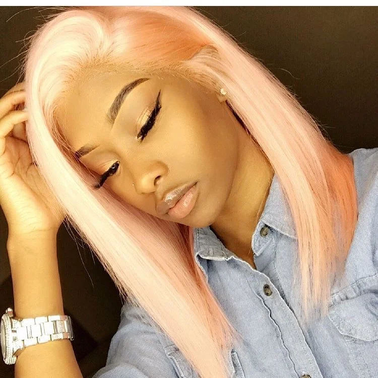 summer hair color for dark skin tone Pastel Pink Sleek Layers With Soft Shine