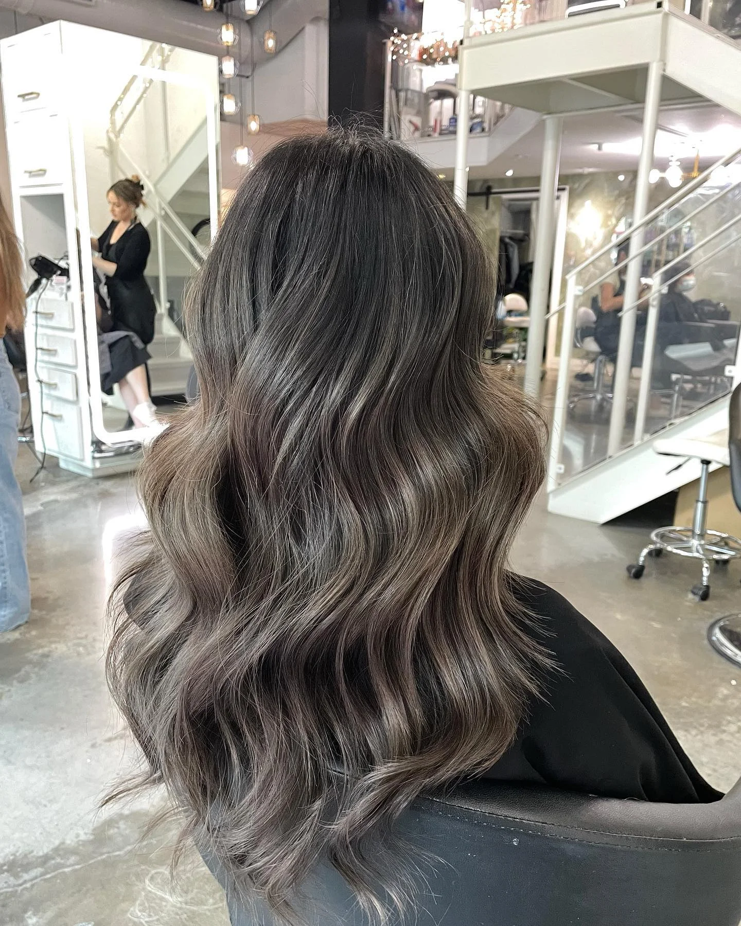 modern summer ash brown hair color 2026 Milk Tea Ash Brown Balayage With Airy Movement