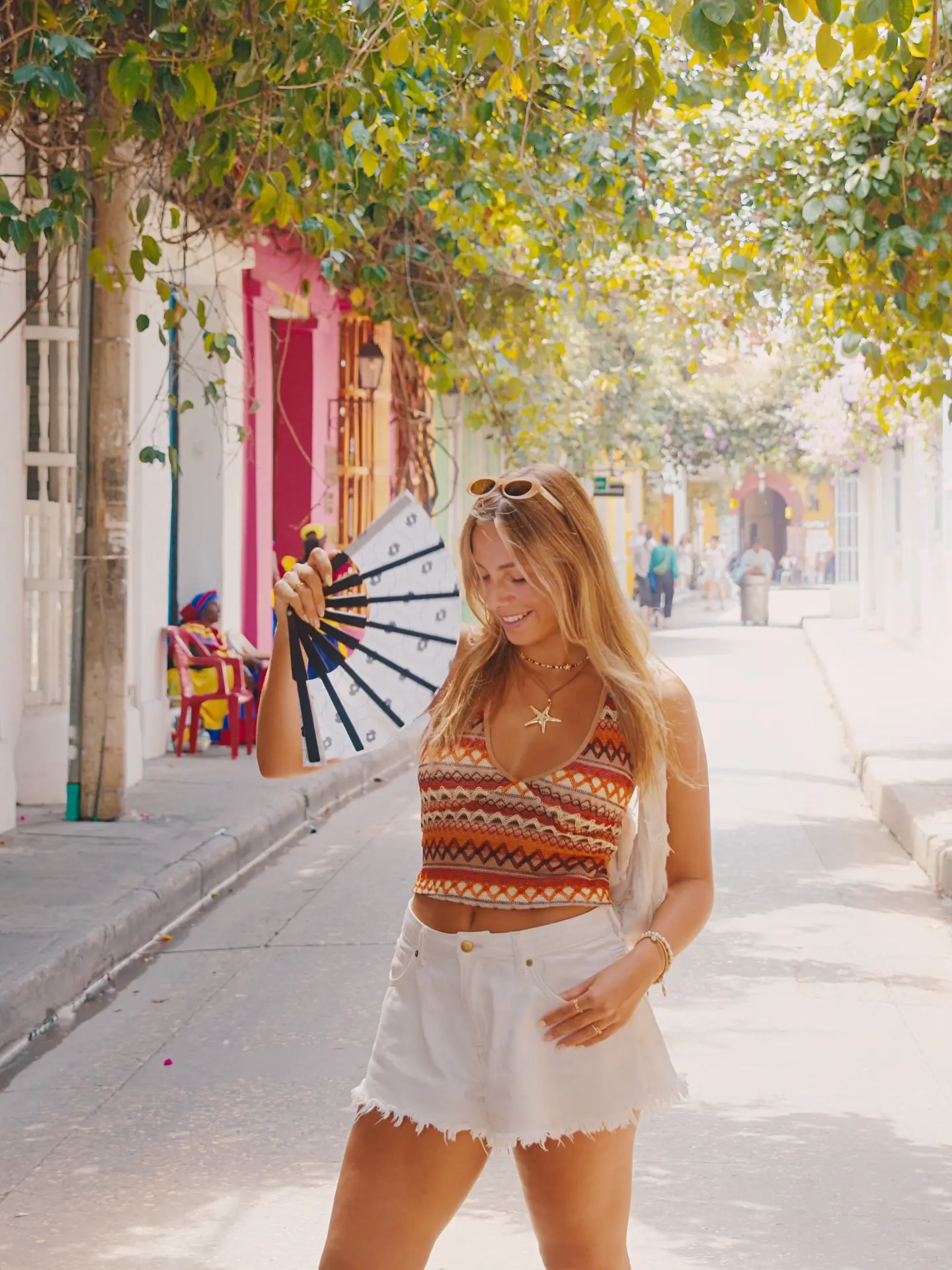 summer crop top outfits for women 2026 Boho Crochet And Denim Shorts For Beachy Freedom