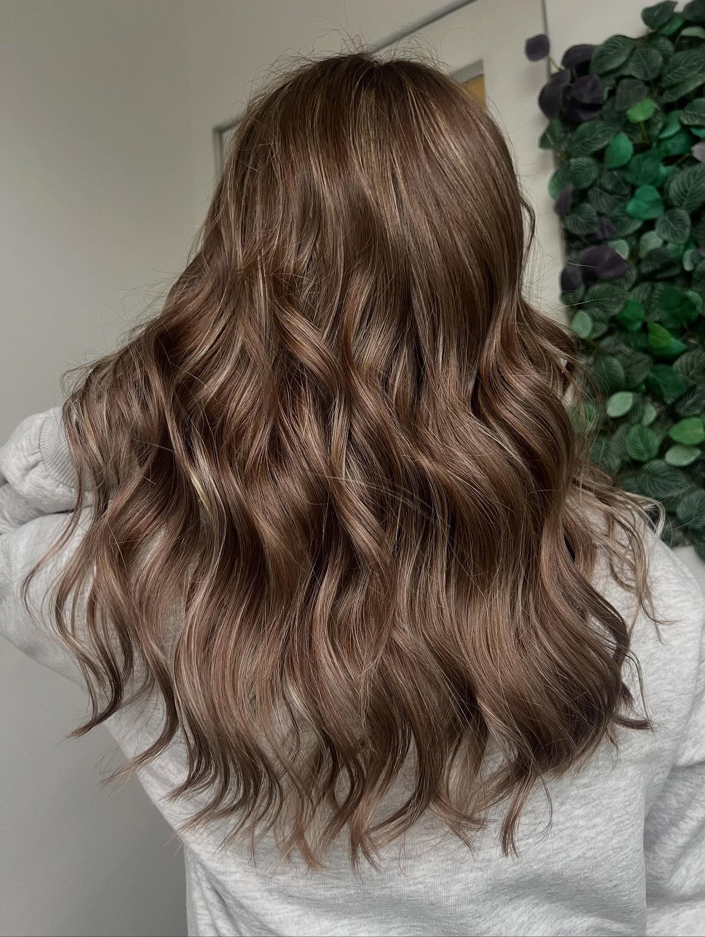 light summer hair color brunette Soft Mocha Waves With Seamless Dimension