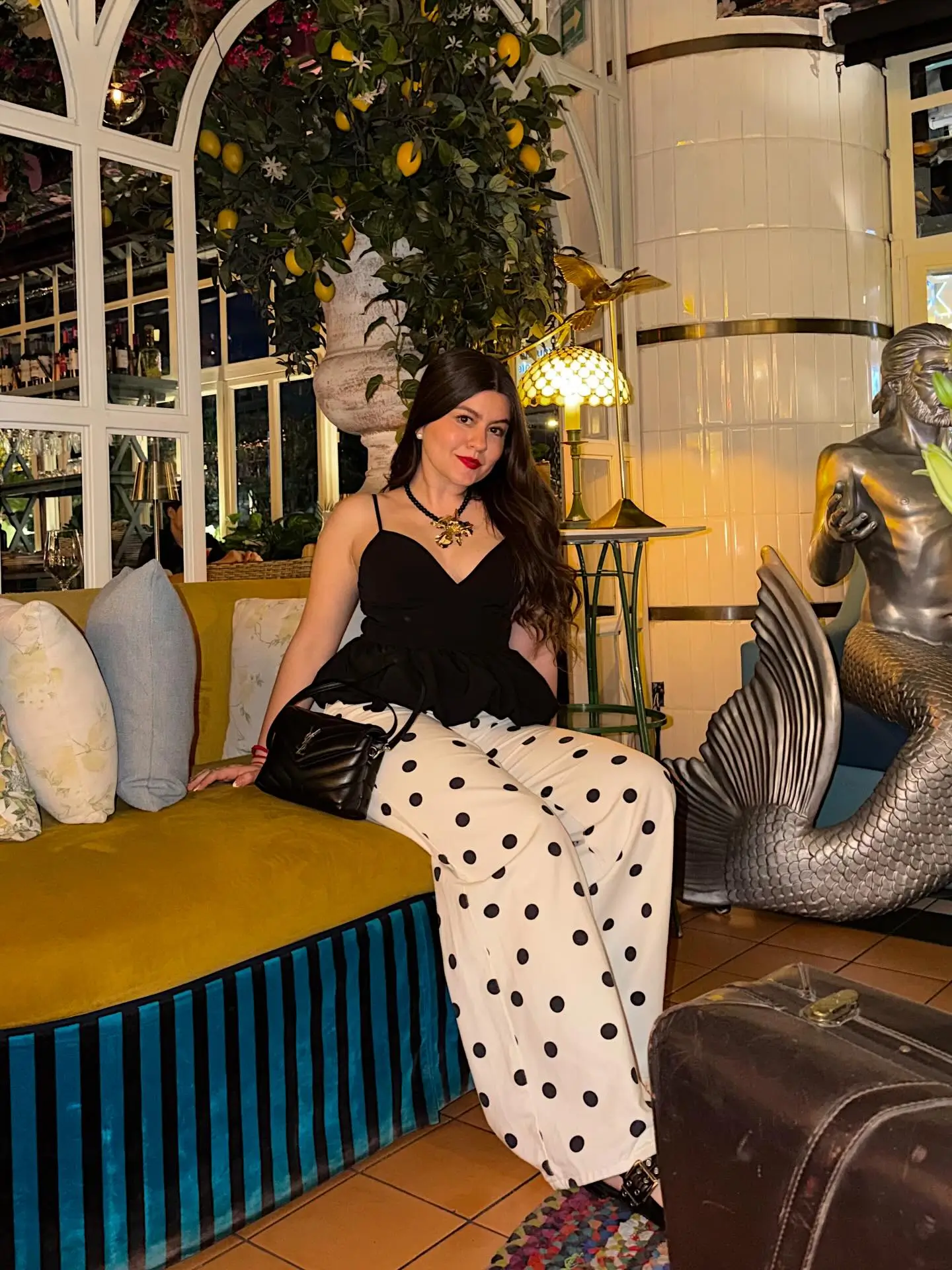 midsize outfits for women summer 2026 Polka Dot Confidence With A Soft Evening Edge