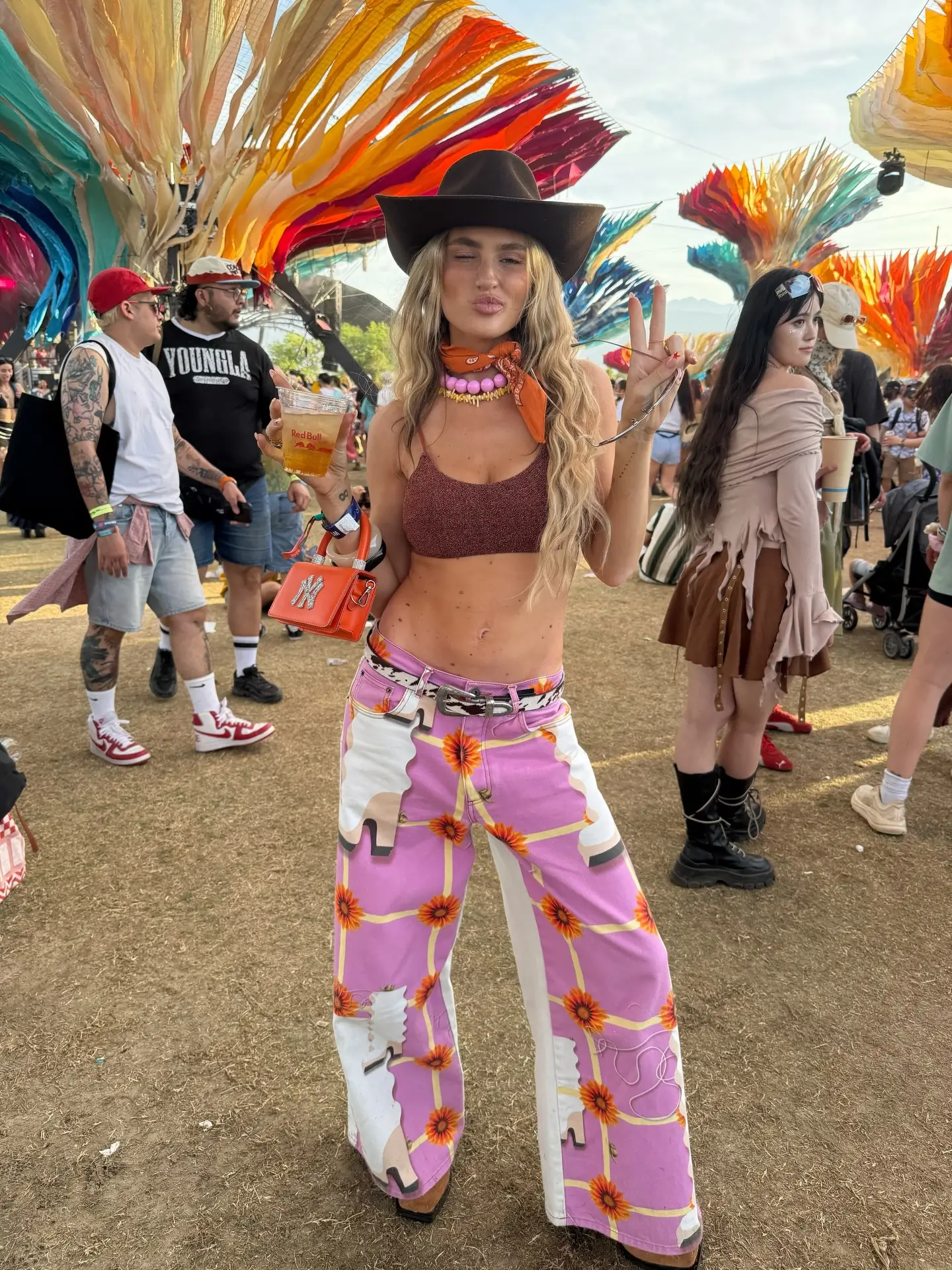 summer rave outfit for women 2026 Western Pink Energy With A Playful Twist