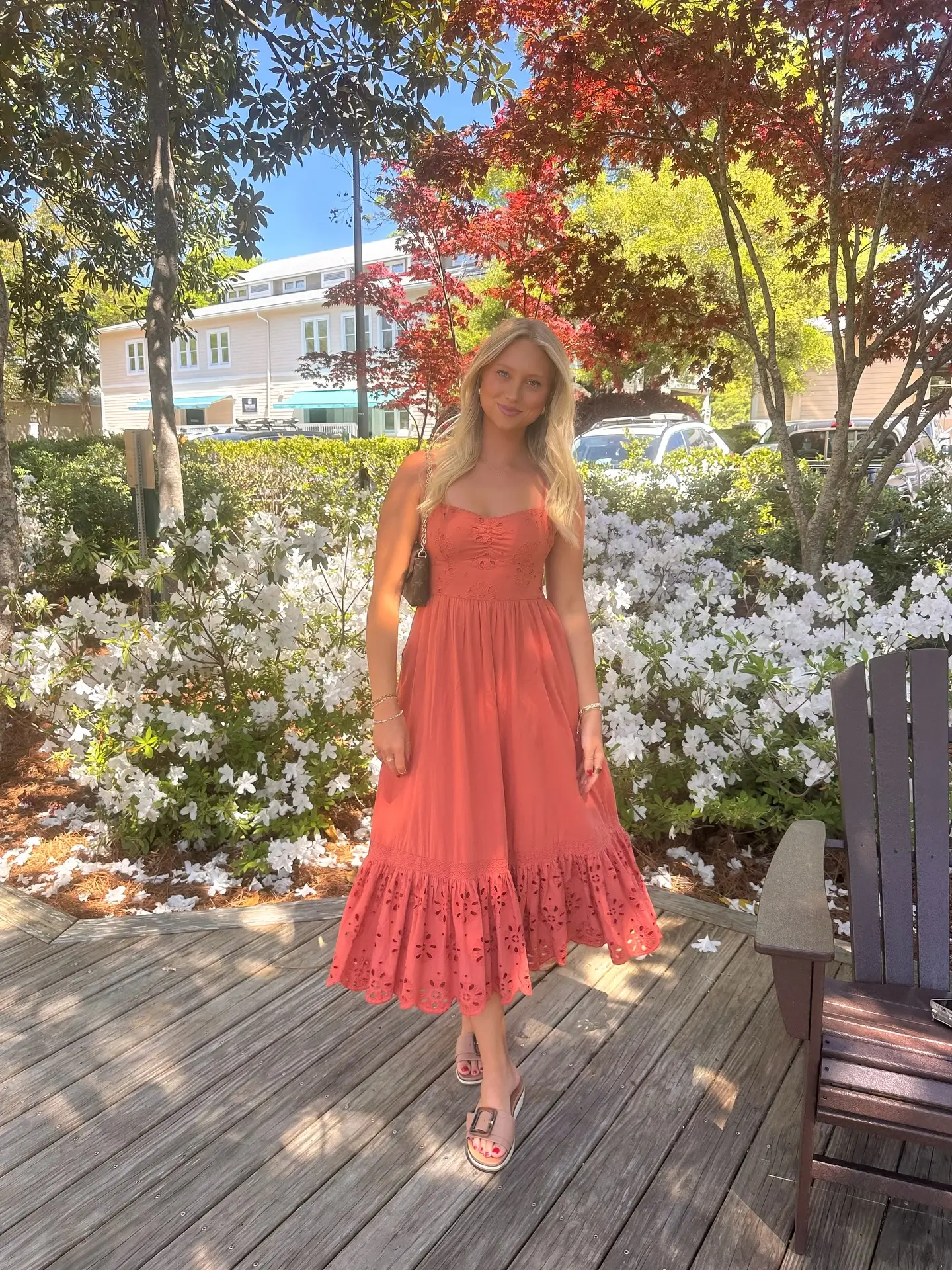 summer sundresses for women 2026 Soft Coral Romance - Flowy Midi Sundress For Warm Garden Days