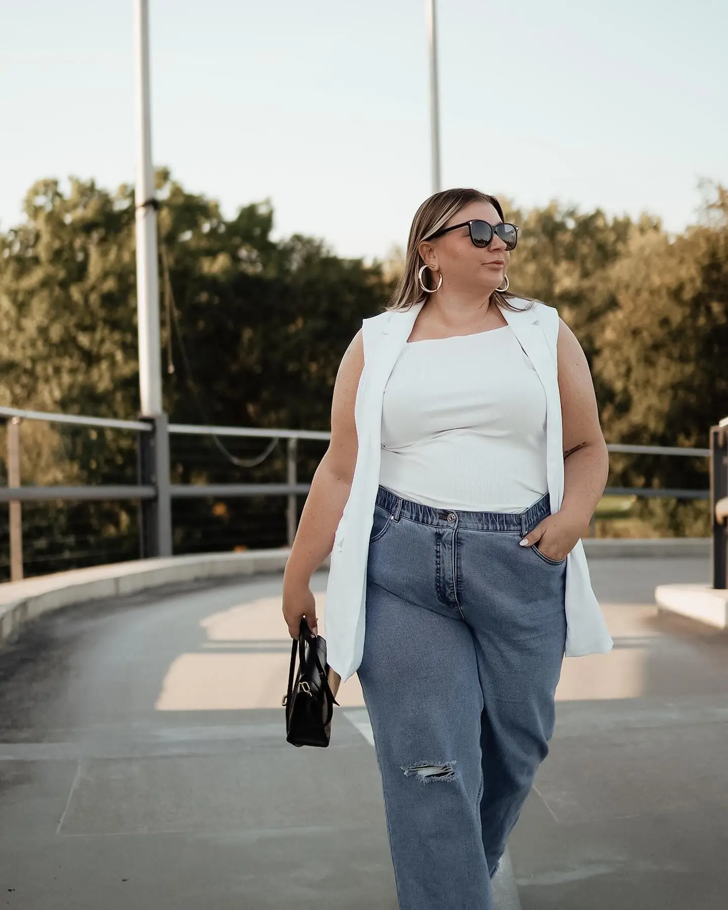 plus size summer outfits for women 2026 Light Denim and Vest Combo That Feels Modern
