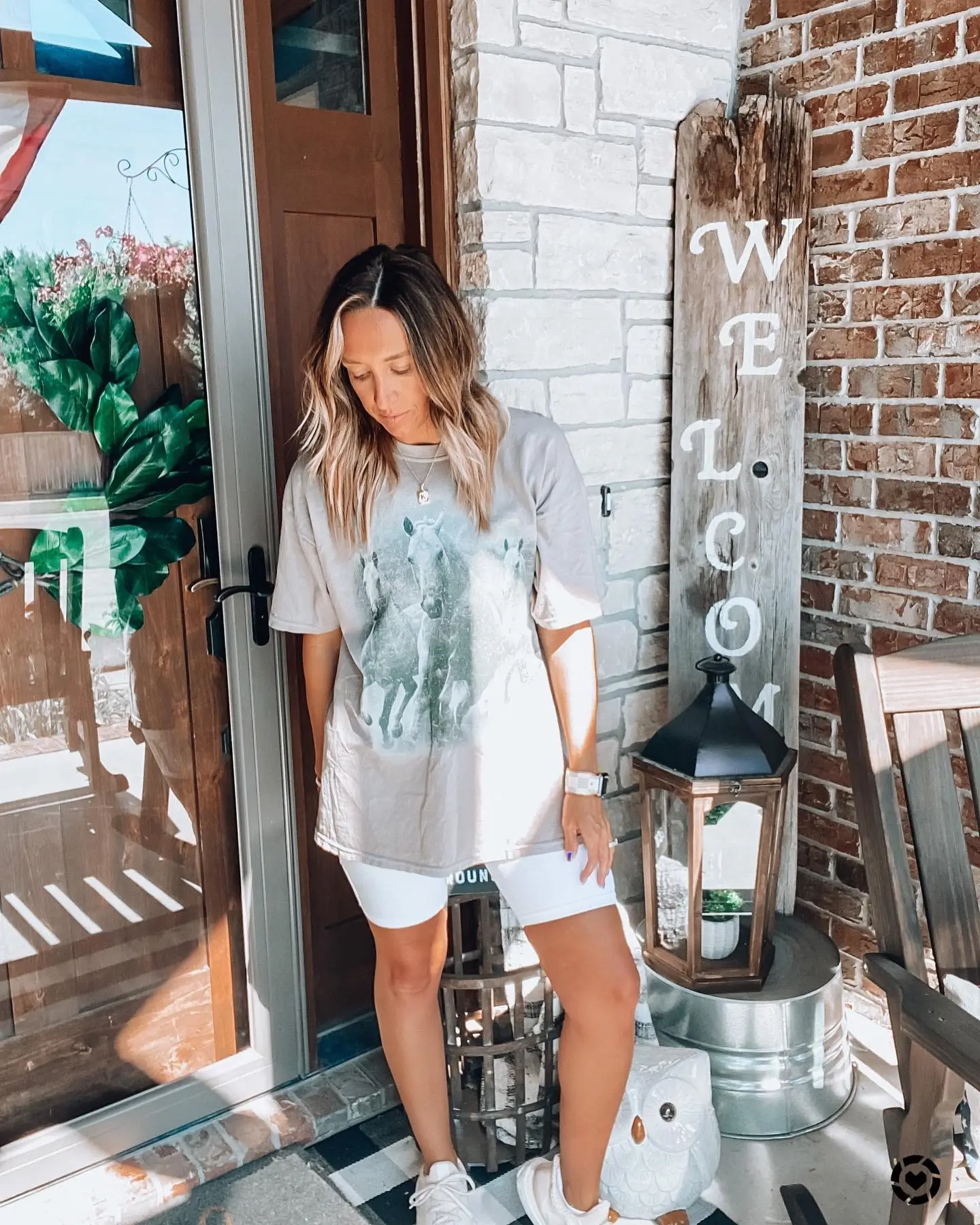 biker shorts outfits summer 2026 Oversized Tee And Soft Neutral Layers