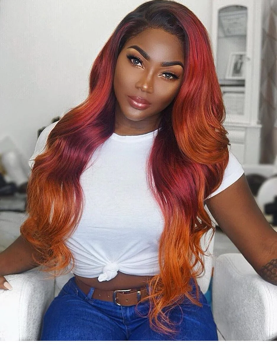 summer hair color for dark skin balayage Fiery Copper Ginger Melt With Soft Balayage Flow