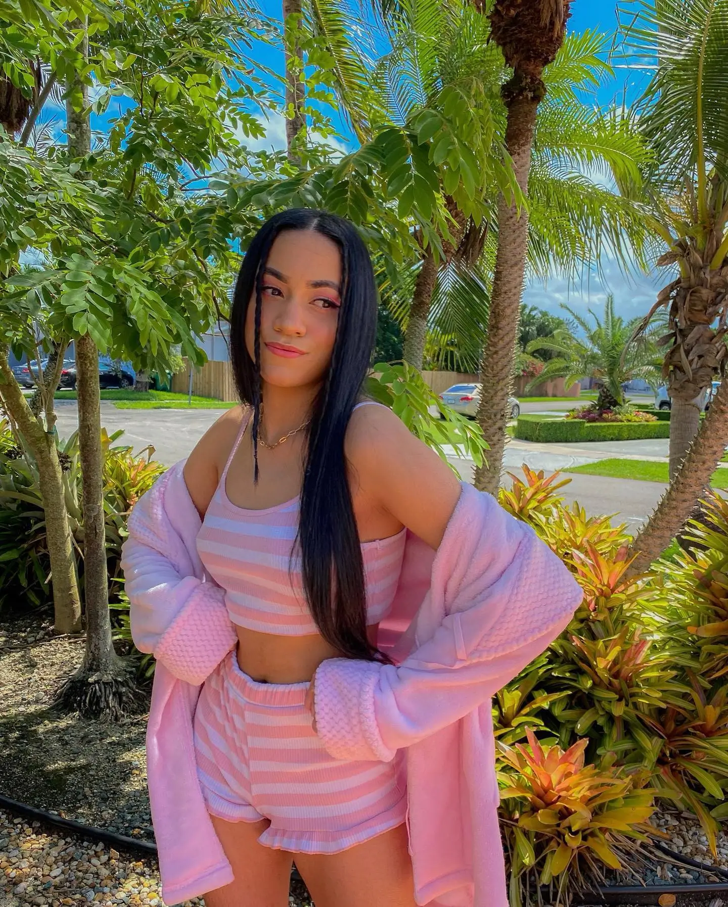 summer pool party outfits for women Pink Lounge Set - Playful Baddie Energy