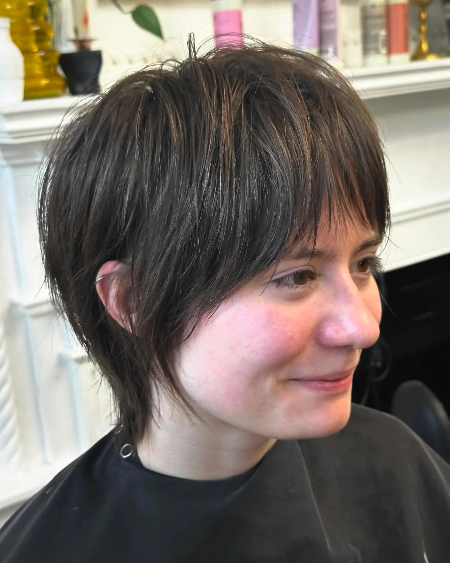 cropped summer bixie haircut 2026 Textured Shaggy Bixie With Micro Layers And Soft Fringe