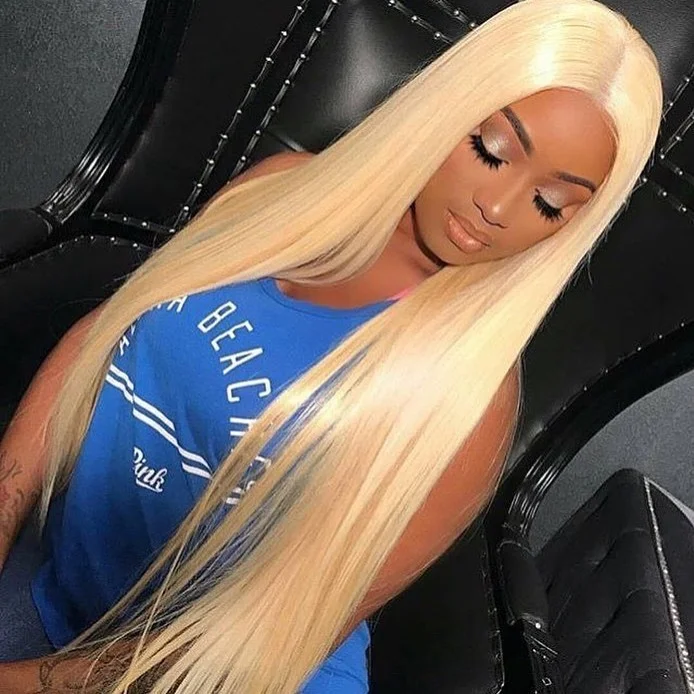 summer hair color for dark skin women Ultra Light Blonde Sleek Lengths With Cool Undertone