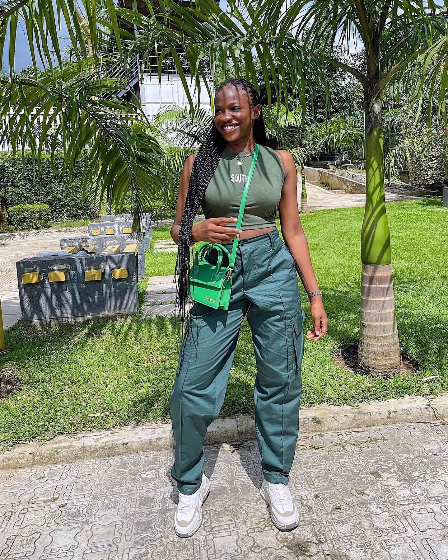 trendy summer outfits for black woman 2026 Deep Green Casual Set That Makes Comfort Look Elevated