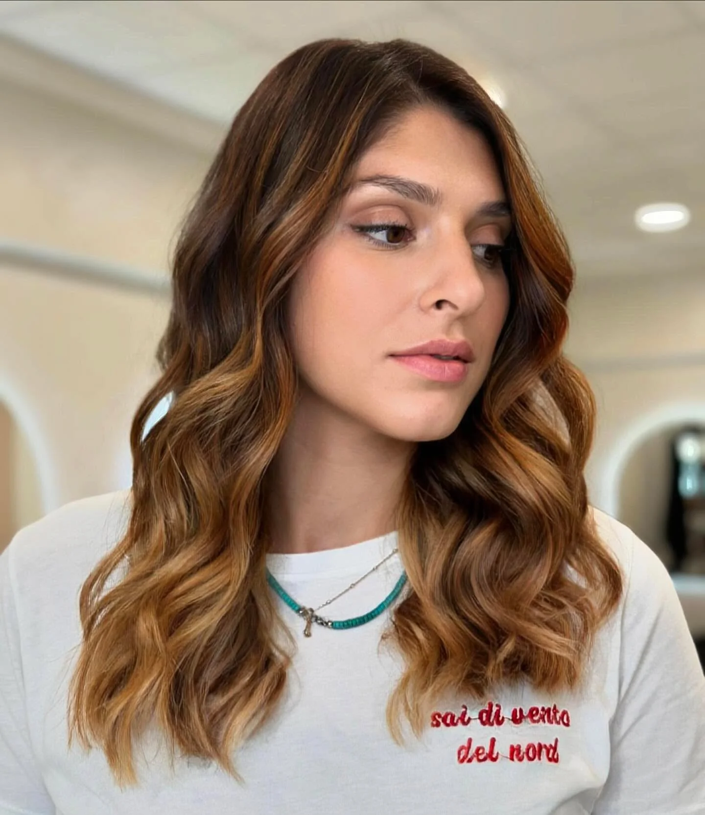 salon summer honey brown hair color 2026 Shoulder-Length Honey Brown With Effortless Texture